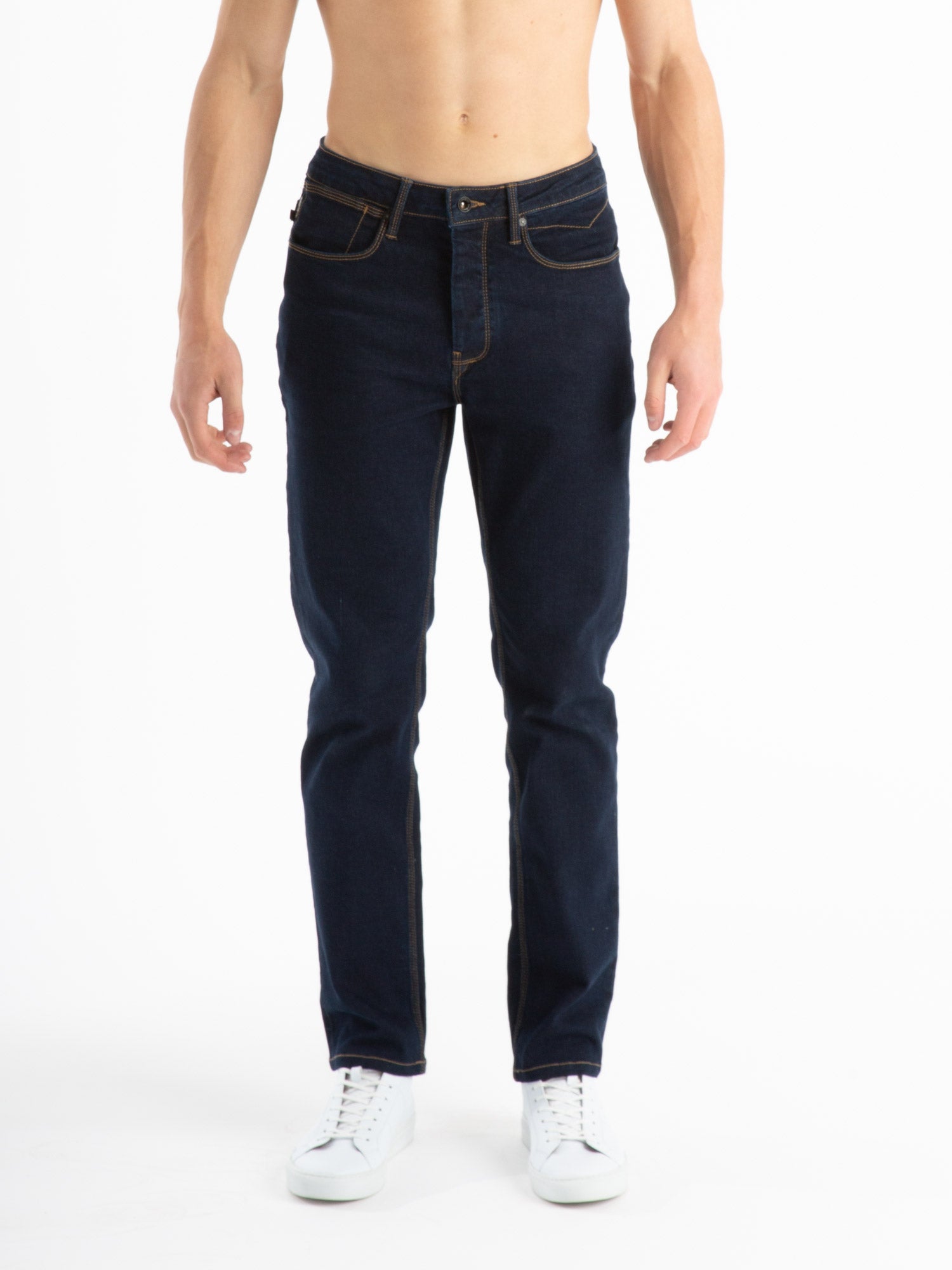 Luke 1977 Mens Freddie Fast Straight Leg Dark Blue/Indigo Jeans Blue - Size 34W/34L