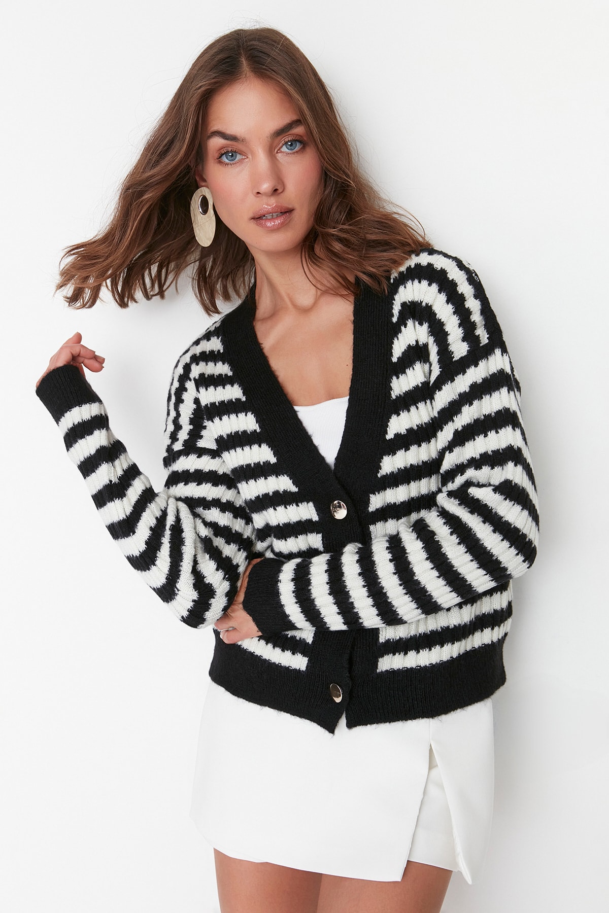 Trendyol Dames Gestreepte Cardigan