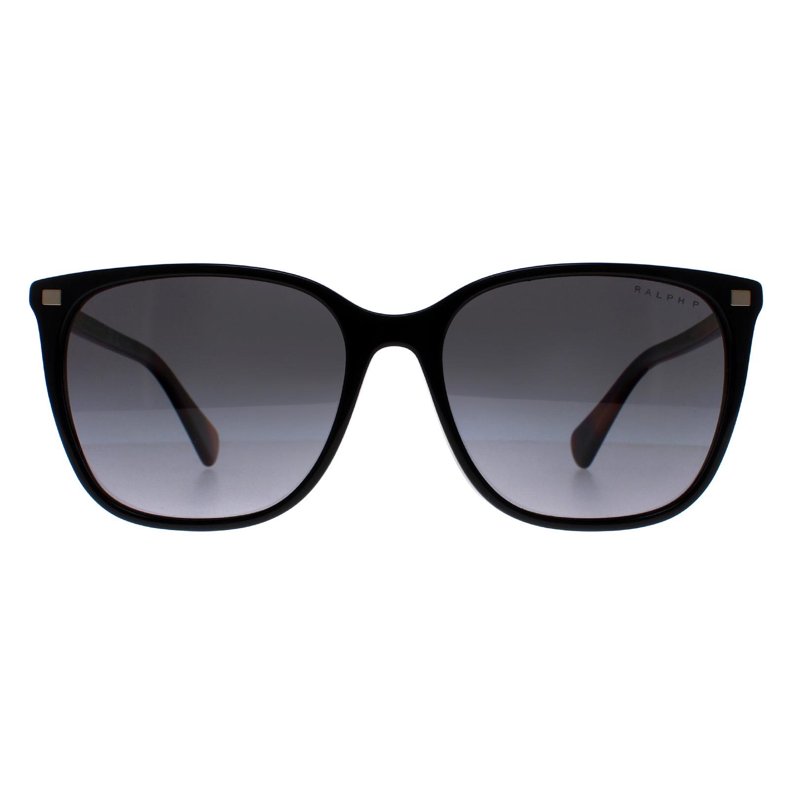 Ralph by Ralph Lauren Vierkant Dames Glanzend Zwart met Havana Grijs Gradient Gepolariseerd RA5293