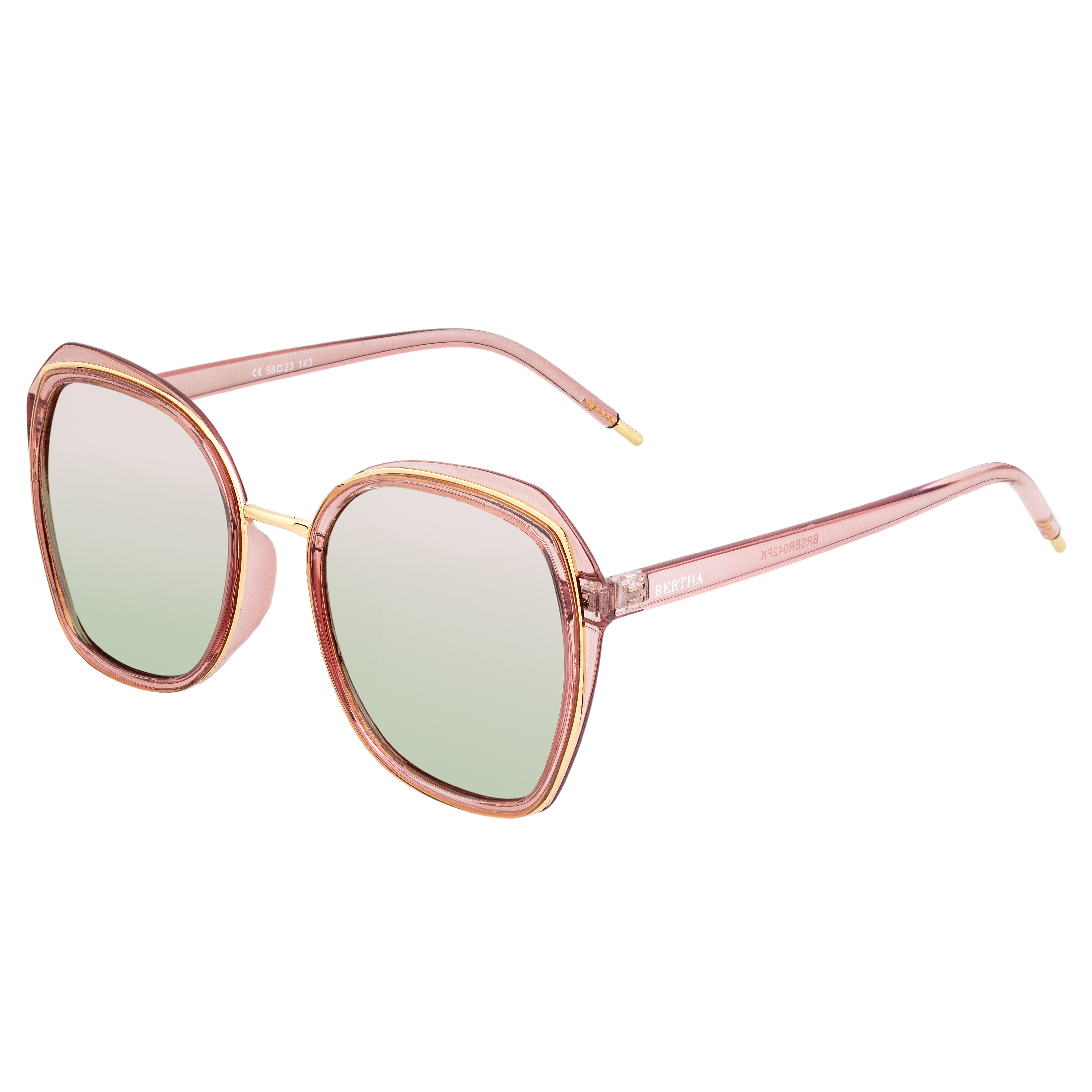 Bertha Womens Jade Polarized Sunglasses - Rose Gold Stainless Steel - One Size