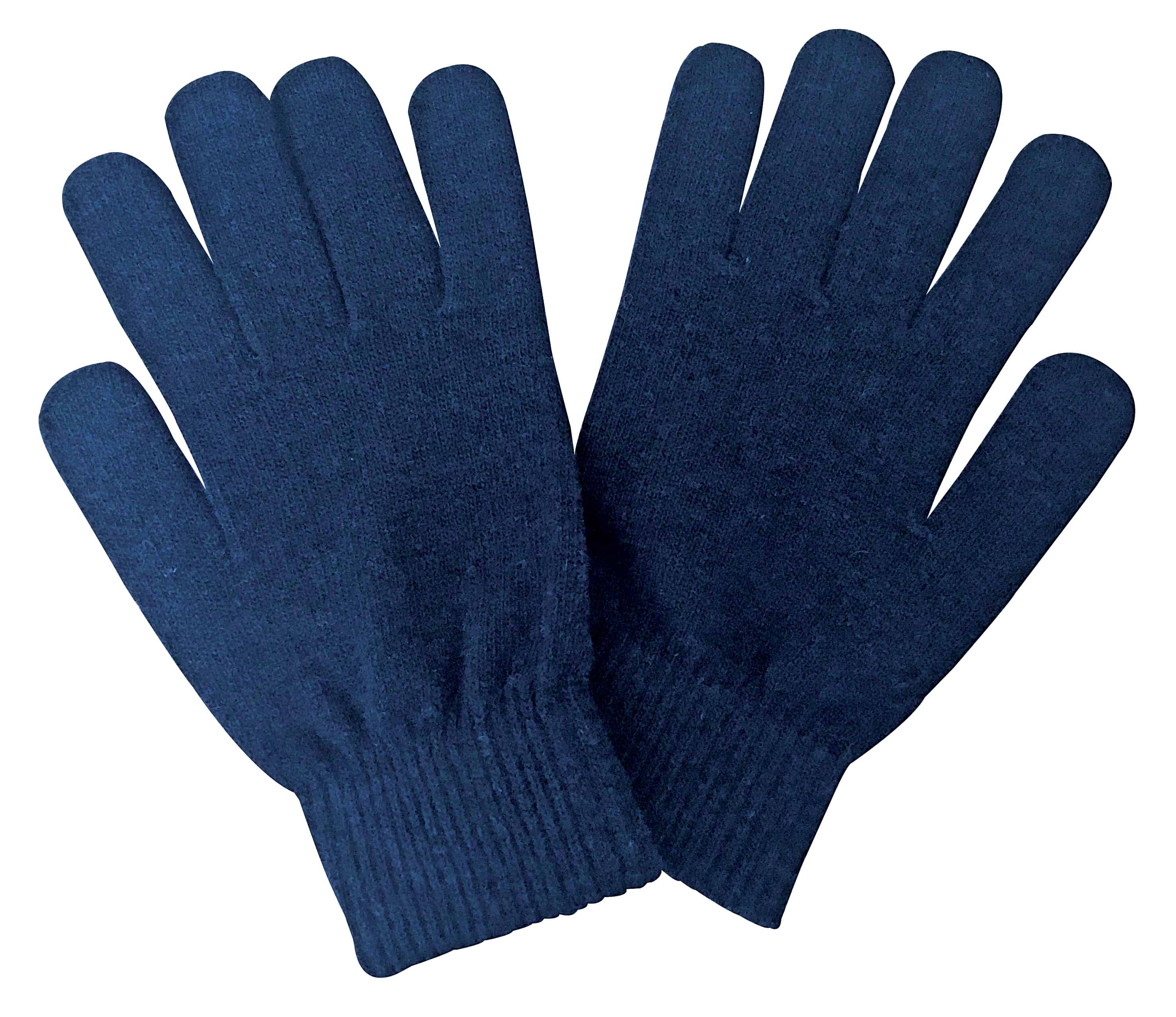 Sock Snob Adult Mens Thin Knitted Winter Warm Magic Thermal Wool Gloves - Grey Spandex - One Size