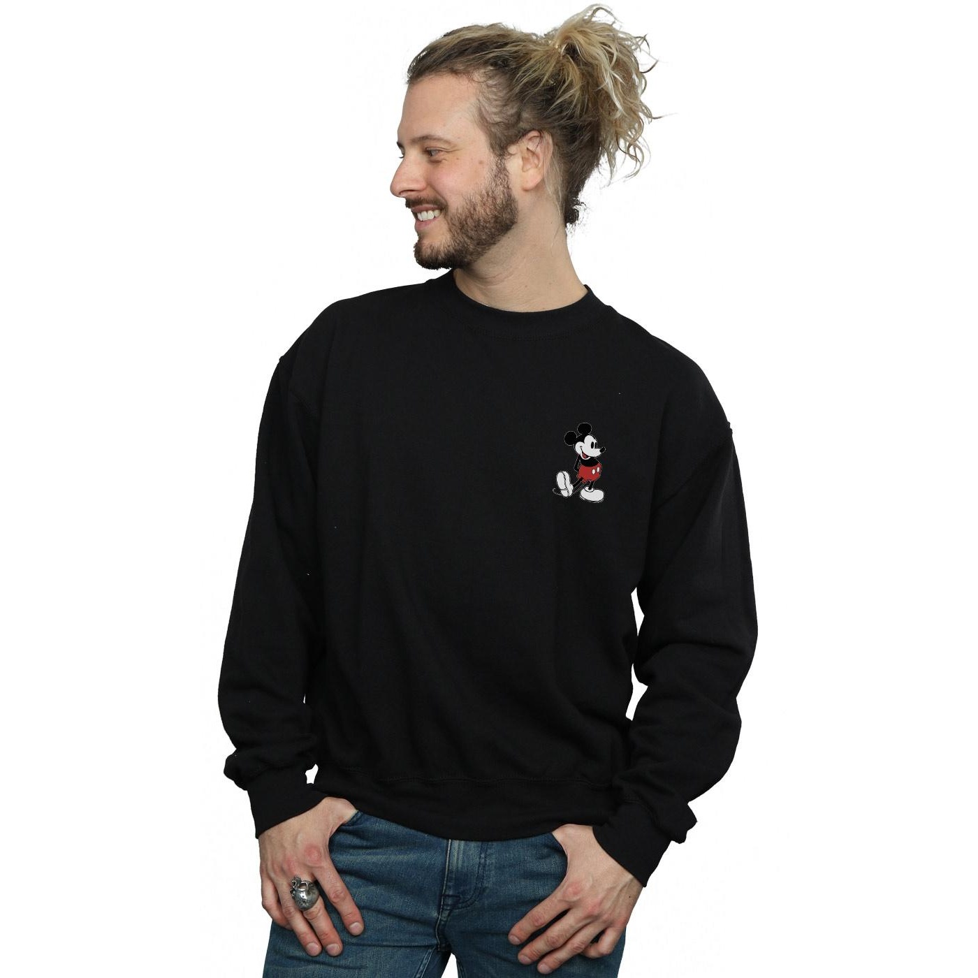 Disney Mens Mickey Mouse Kickin Retro Chest Sweatshirt (Black) herr – bild 2