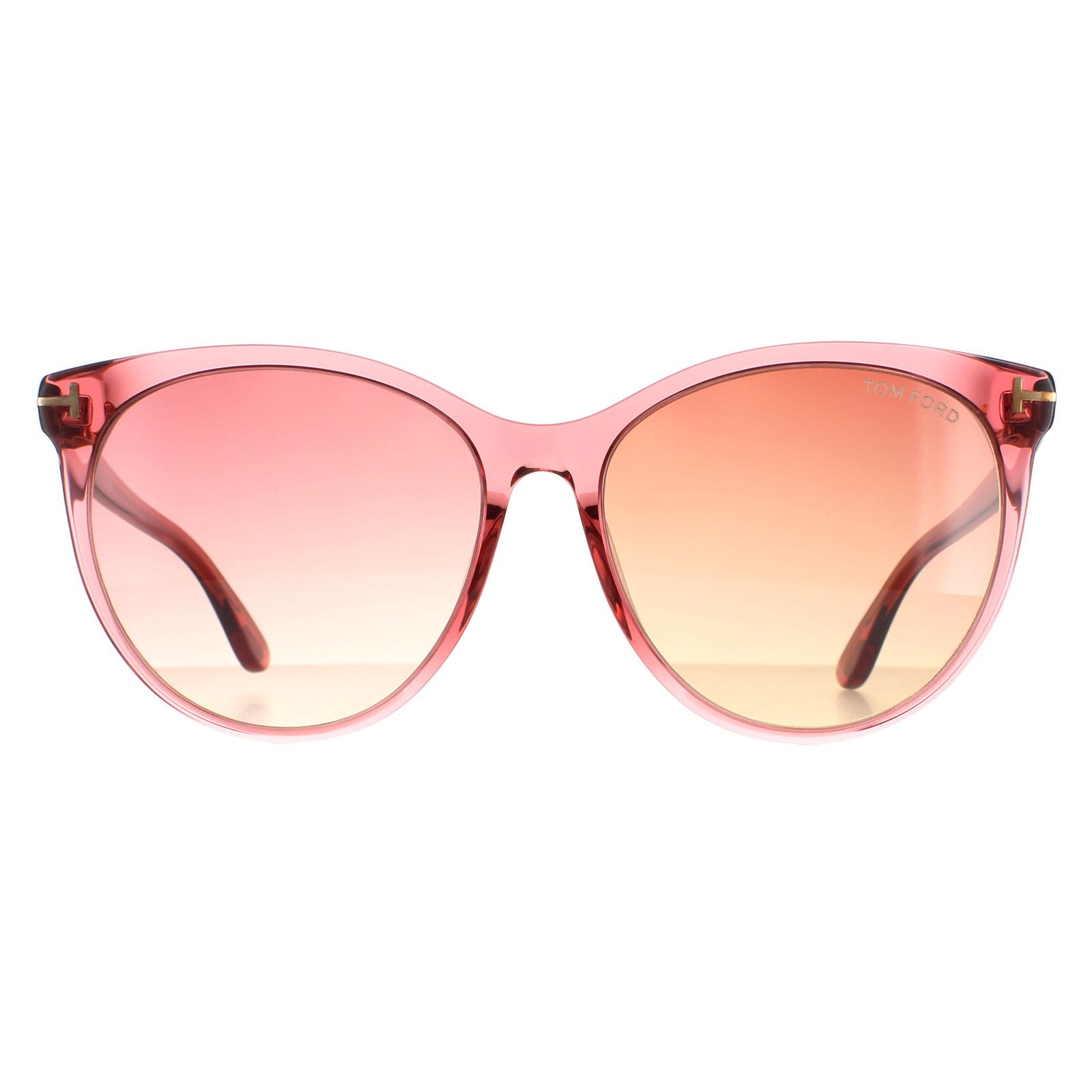 Thumbnail - Tom Ford Rund Damen Glänzend Transparent Antik Rosa Rosa Farbverlauf Maxim FT0787