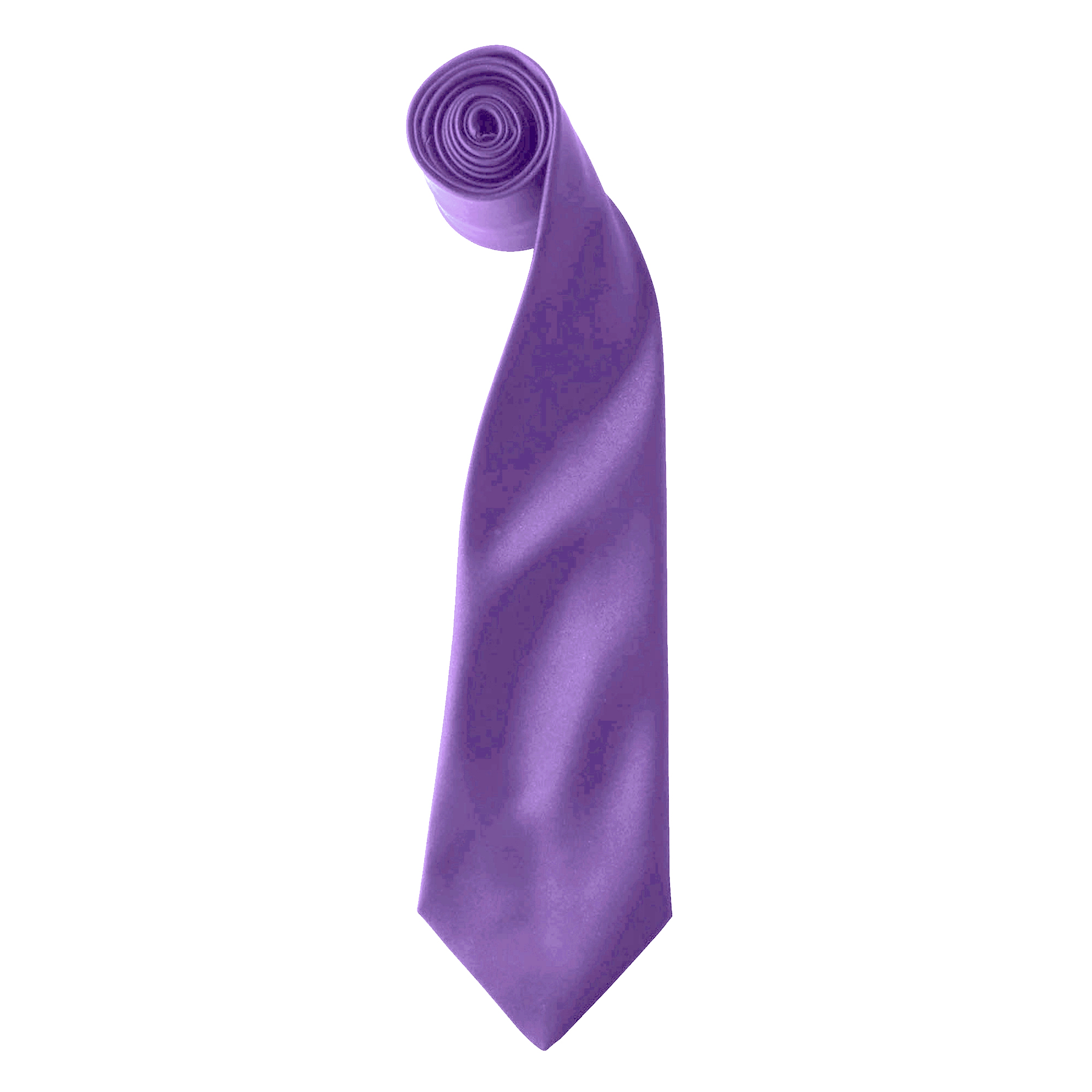 Thumbnail - Premier Colours Herren Satin Clip Krawatte (2er-Pack) (Reiches Violett)