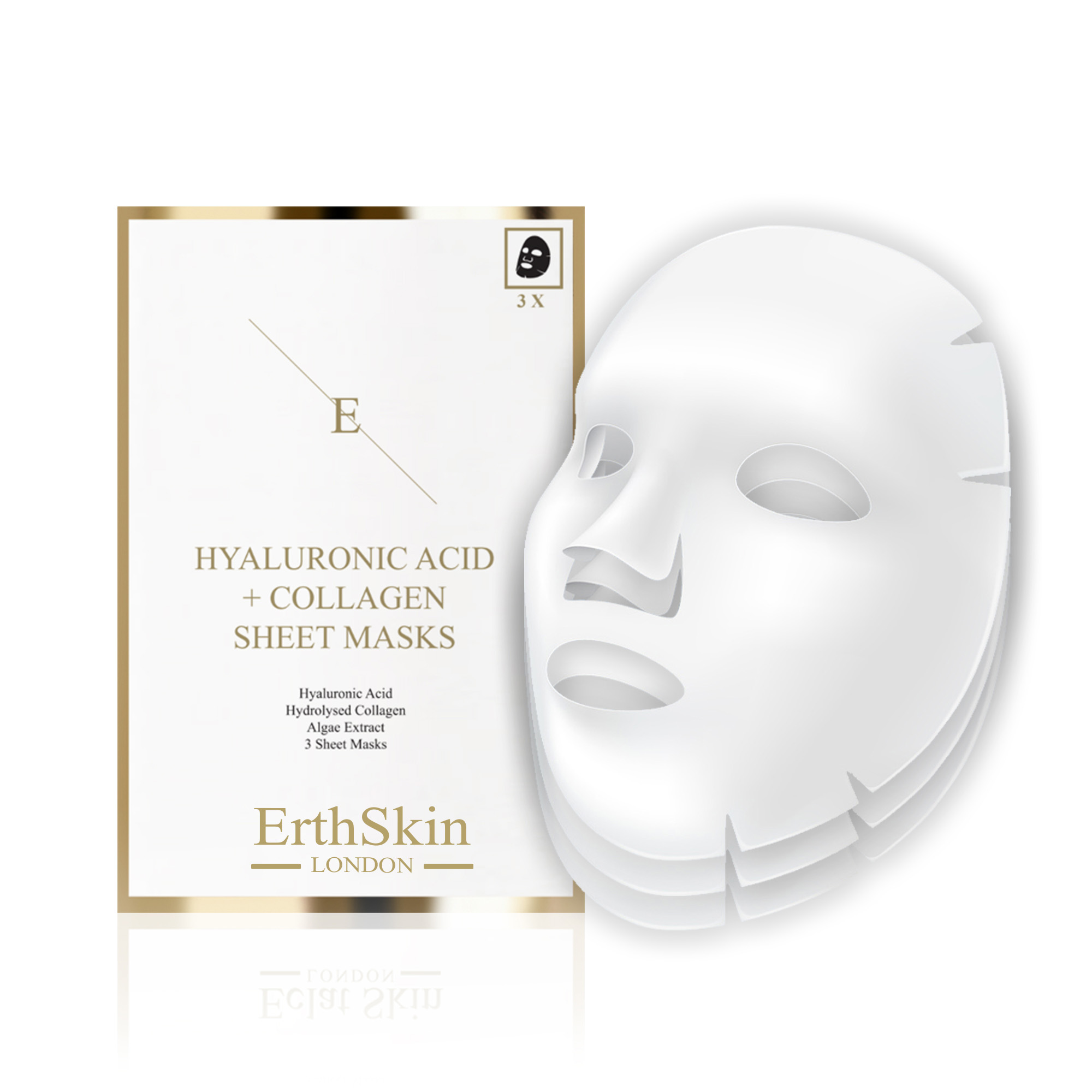 Erth Skin London Unisex Hyaluronic Acid & Collagen Mask - 3 sheets - One Size