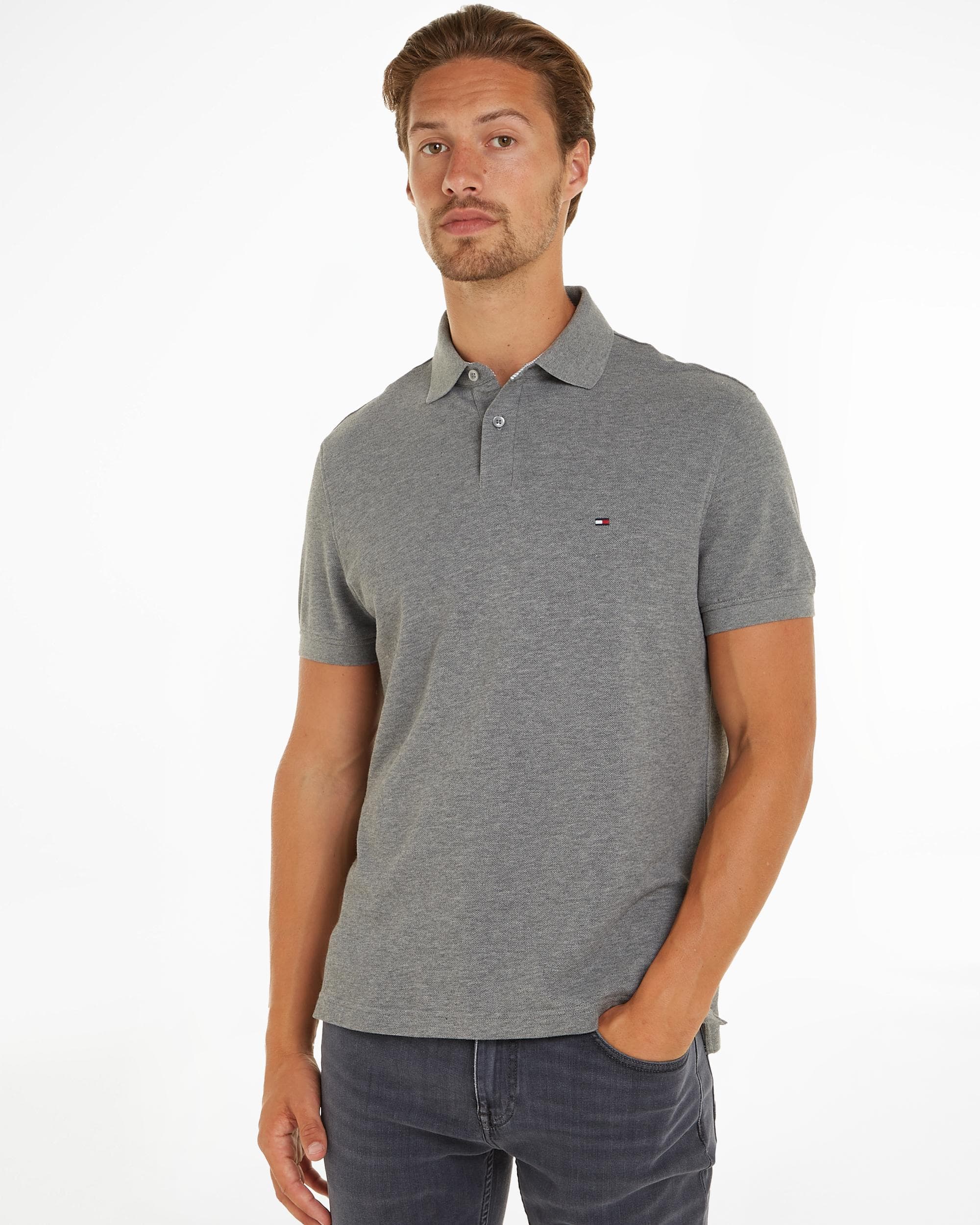Tommy Hilfiger Core 1985 Regular Mens Polo Shirt - Grey Cotton - Size Medium