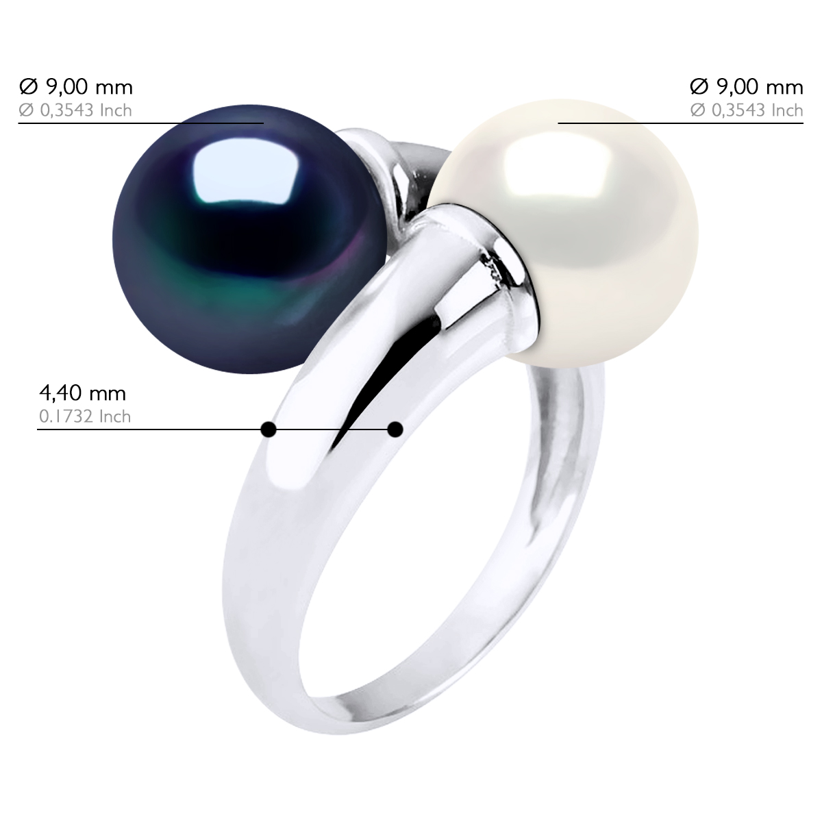 Ateliers Saint Germain Ring You & Me Bulk 2 äkta odlade sötvattenspärlor runda 9-10 mm dam – bild 2