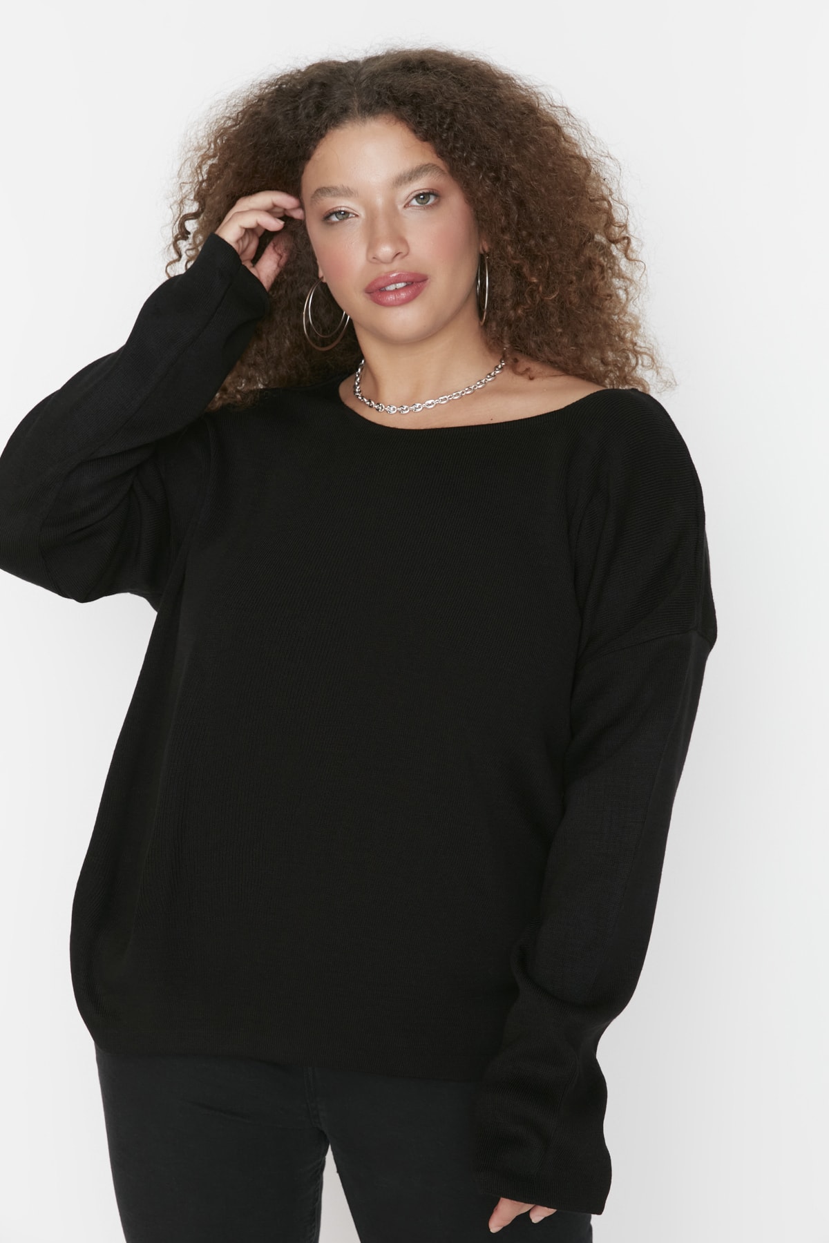 Trendyol Dames Shift Straight Plus Size Trui