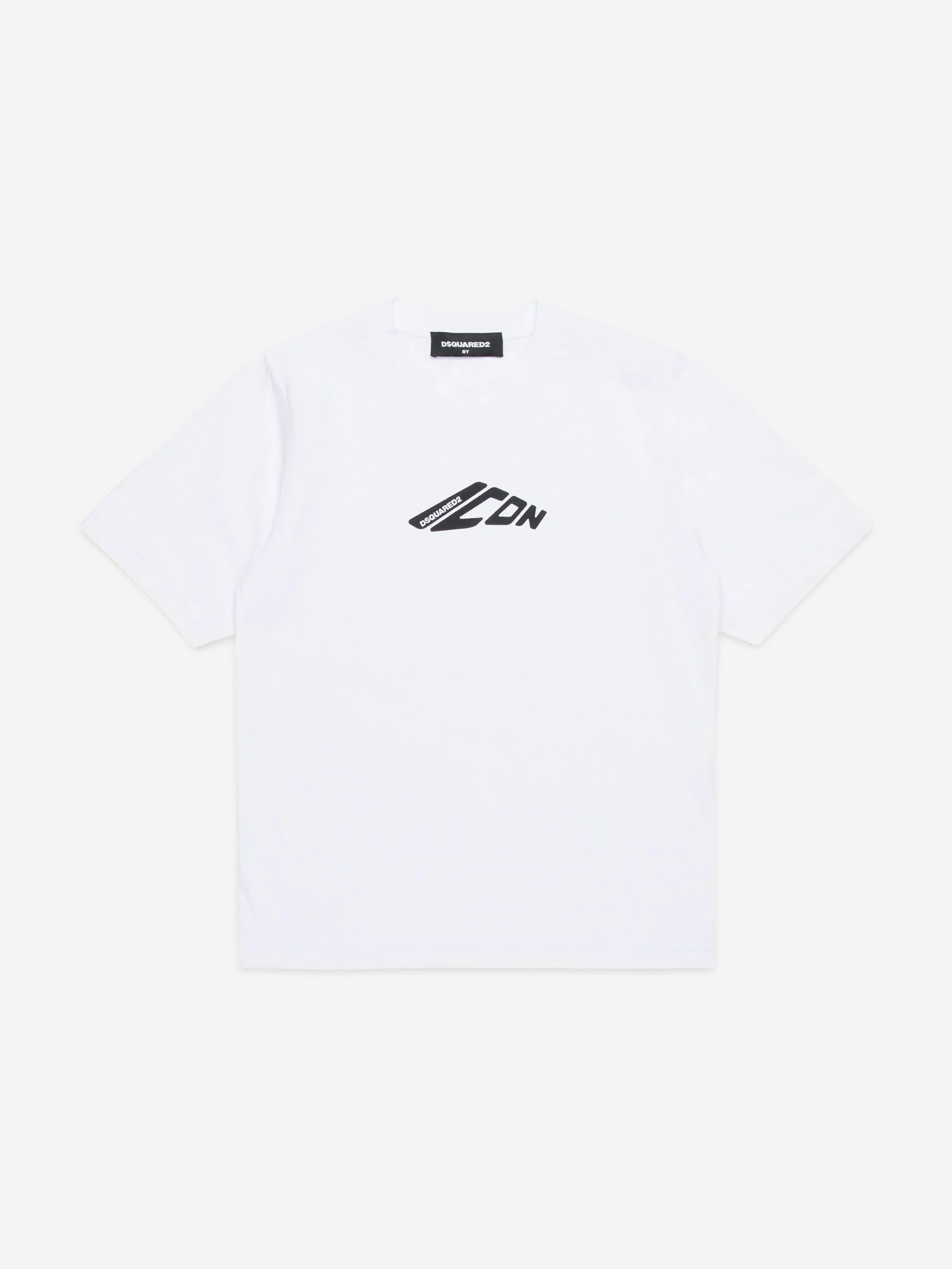 Dsquared2 Kids Icon Logo T-Shirt in Wit Dsquared2 Kids Icon Logo T-Shirt in Wit