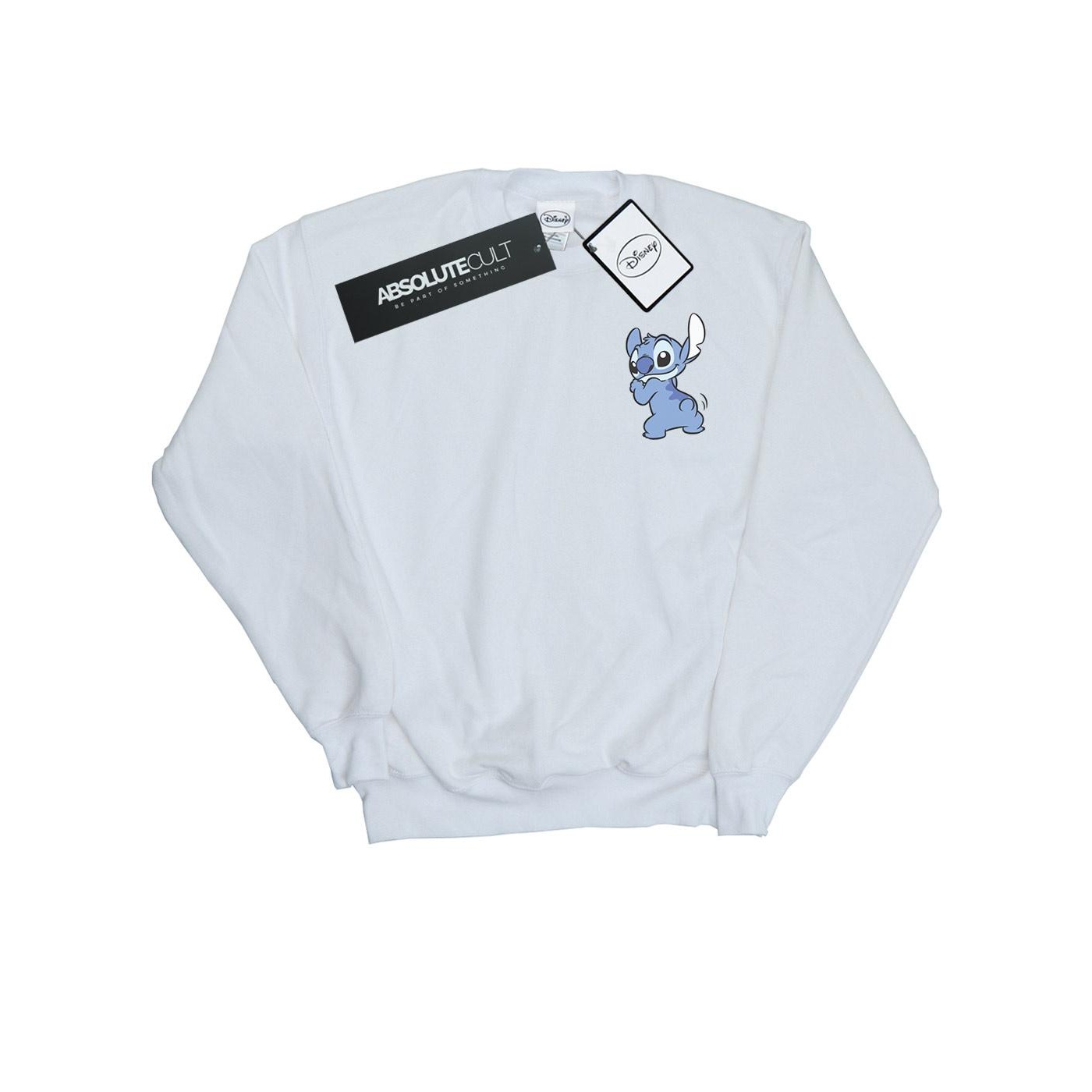 Thumbnail - Disney - "Lilo And Stitch Stitch Backside Breast Print" Sweatshirt für Herren (Weiß)