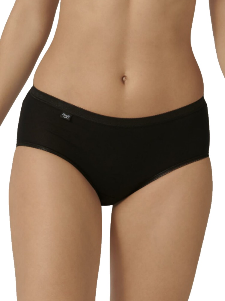 Sloggi Womens Basic+ Midi 2P - Black Cotton - Size 4XL