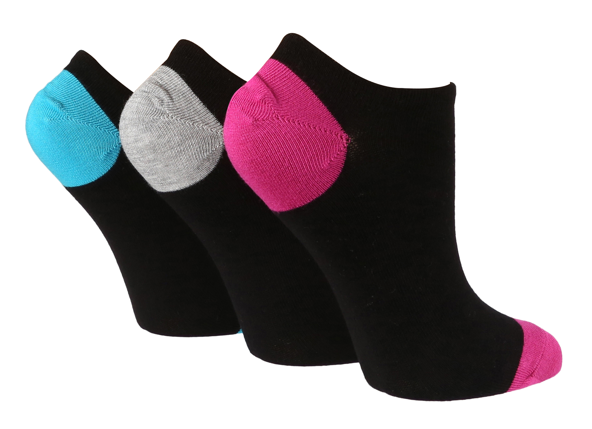 Thumbnail - Wild Feet - 3er-Pack Damen atmungsaktiv Bambus Low Cut Trainer Socken