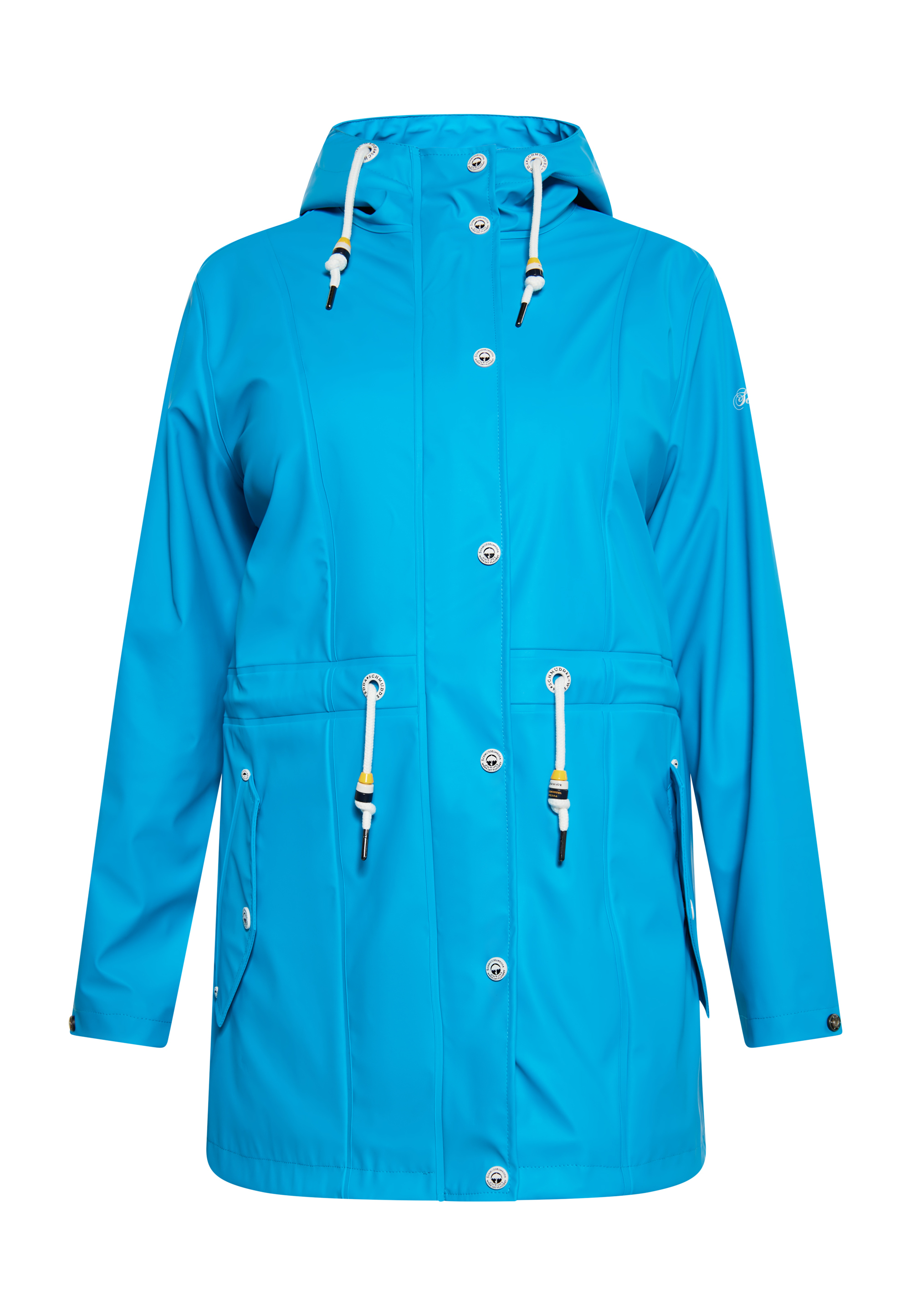 Thumbnail - Schmuddelwedda Curvy Regenmantel Damen Cyanblau