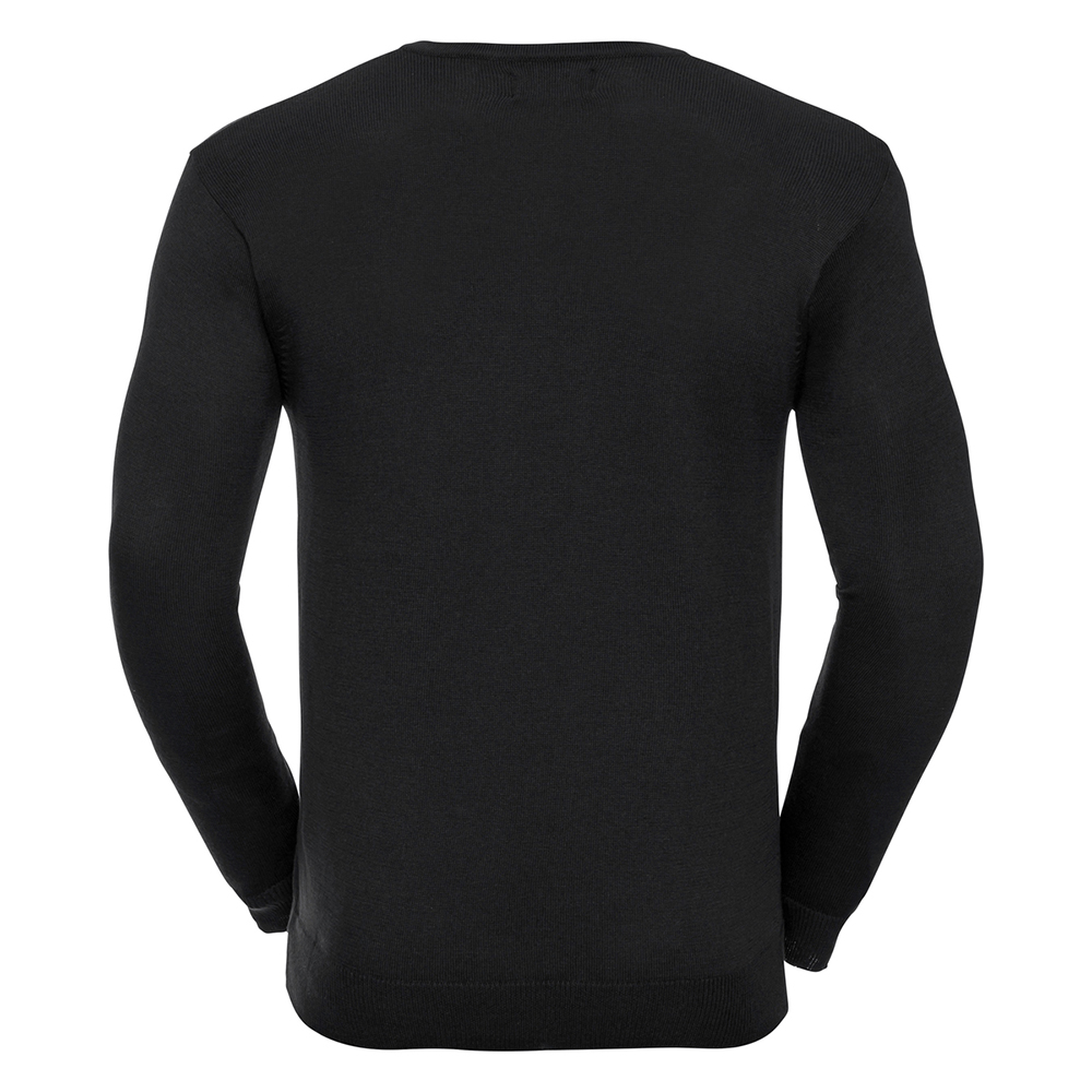Russell Athletic Russell Collection Stickad tröja med V-ringning för herrar (Svart) – bild 2