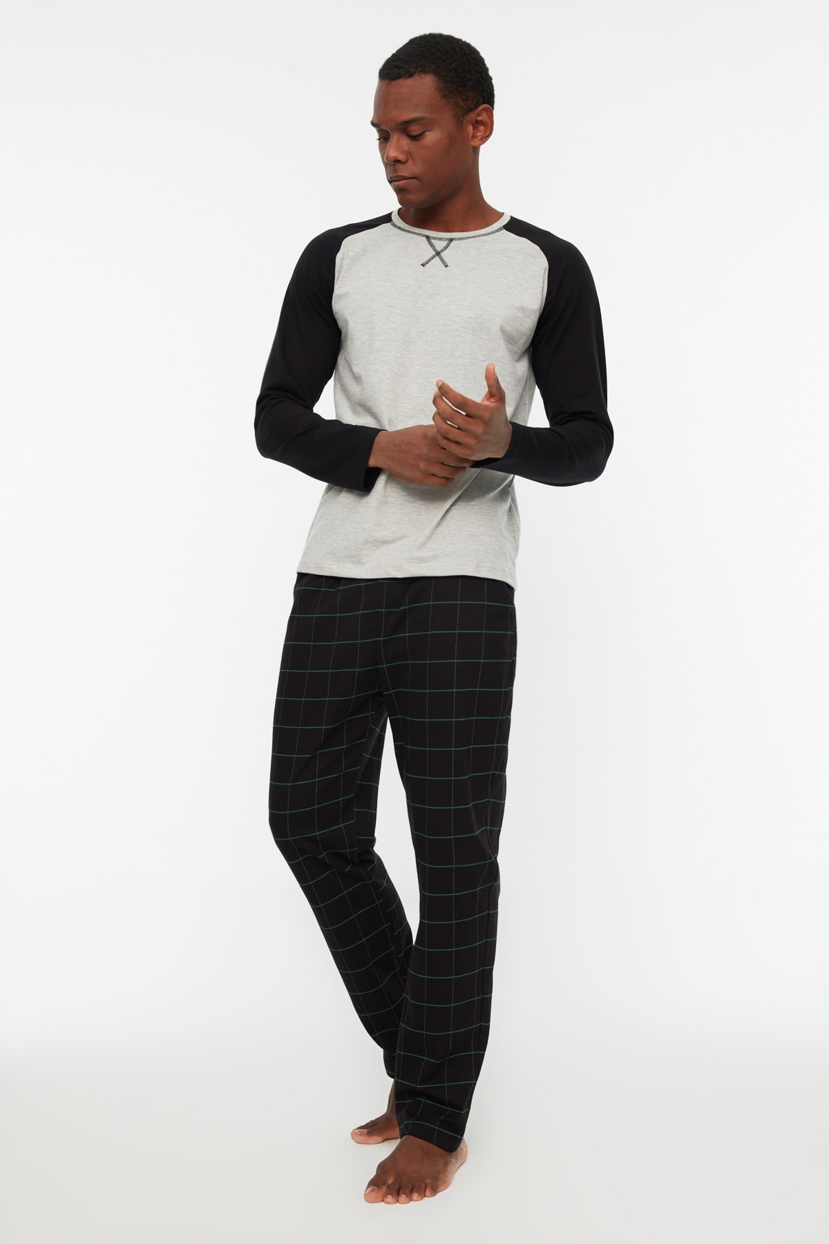 Trendyol Herrar Raglanärmad Crew neck Pyjamas Set – bild 2