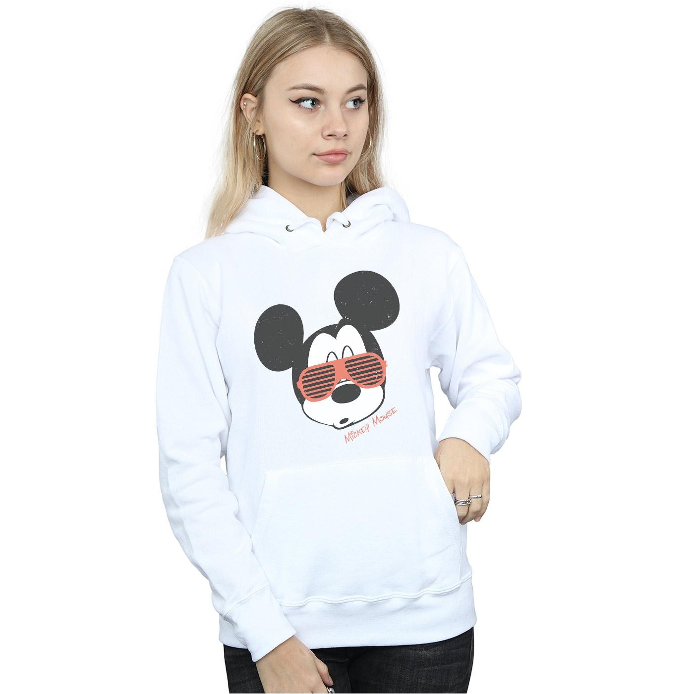 Disney Womens/Ladies Mickey Mouse Sunglasses Hoodie (White) dam – bild 2