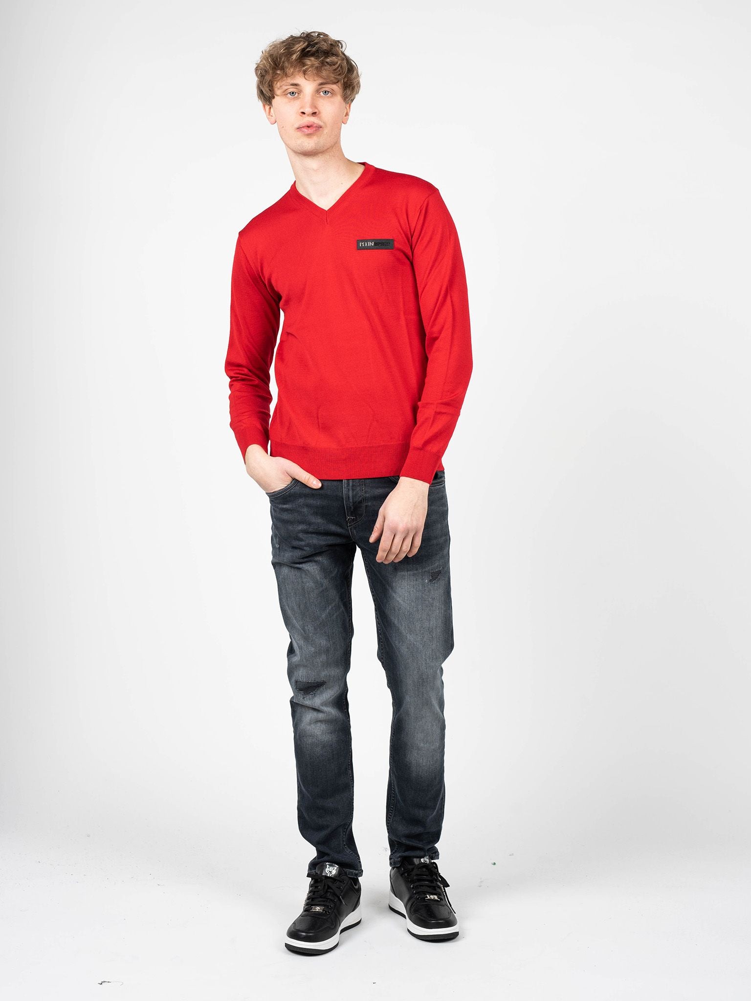 Plein Sport Pullover Merino Herr stickade tröjor – bild 3