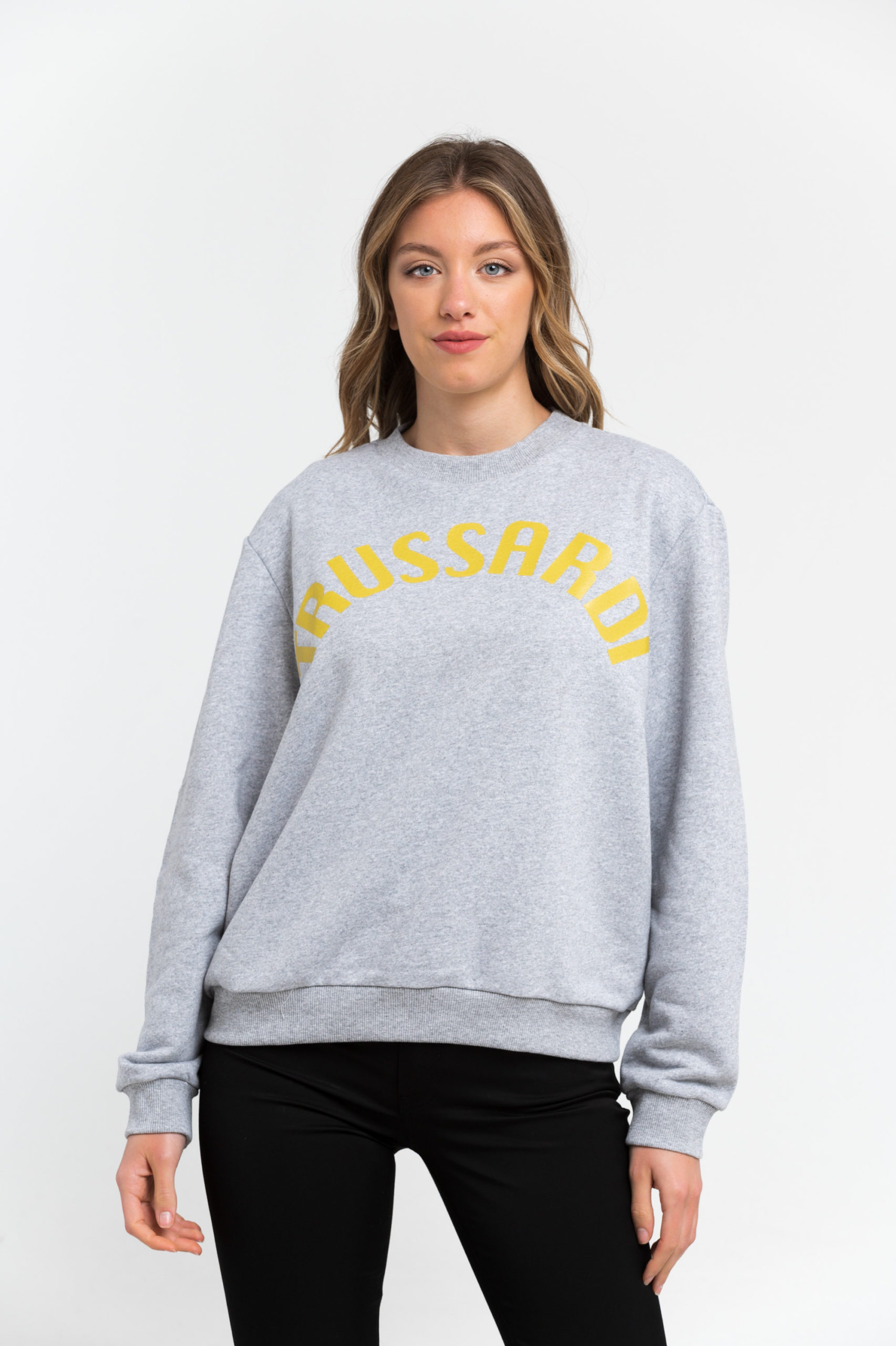 Thumbnail - Trussardi - Pull en coton gris pour femme