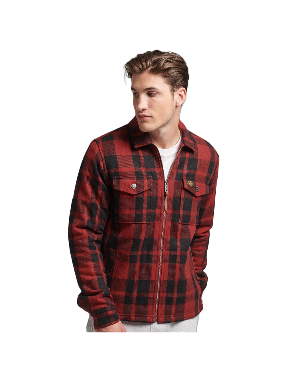 Thumbnail - Superdry Herren kariertes Reißverschlusshemd