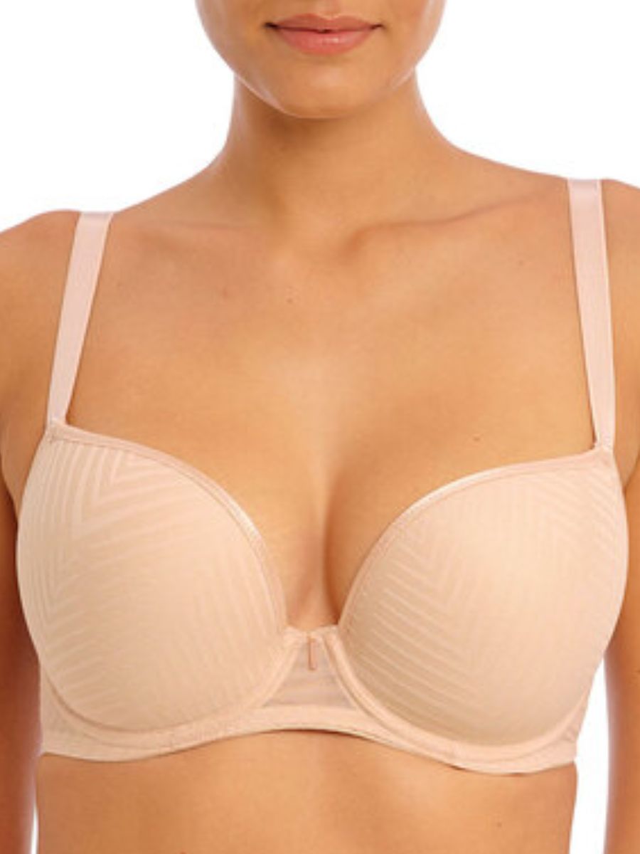 Freya Womens Tailored Plunge T-Shirt Bra - Love Potion - Beige polyamide - Size 28D