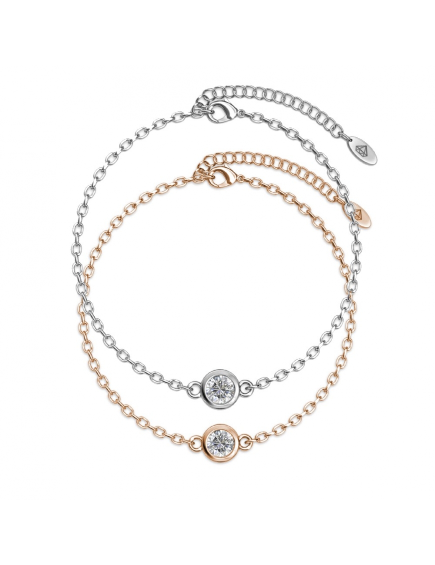 Geburtsstein-Armband - Rhodium Rose Gold und Kristall