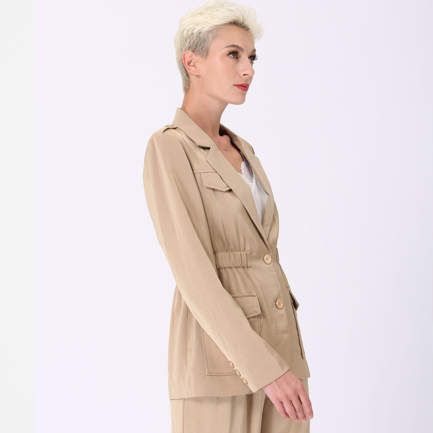 Smart & Joy Safariblazer med rynkad midja dam – bild 2