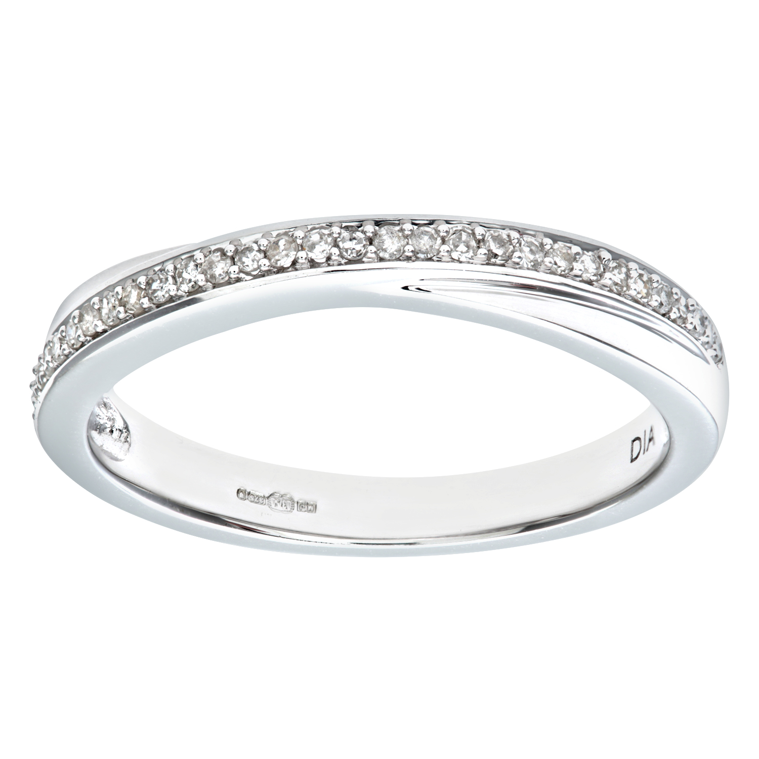 Diamant L’Eternel Womens Ladies 9ct White Gold Diamond Eternity Ring – Size M