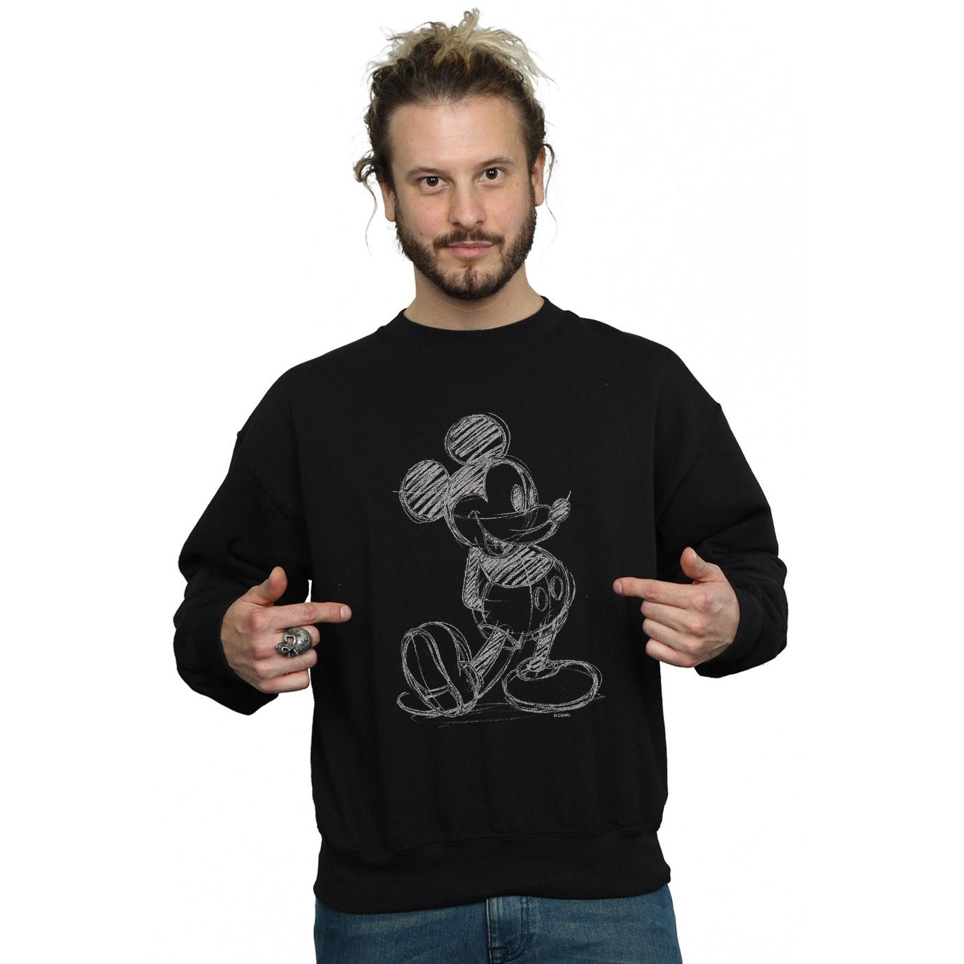 Disney Mens Mickey Mouse Sketch Kick Sweatshirt (Black) herr – bild 2