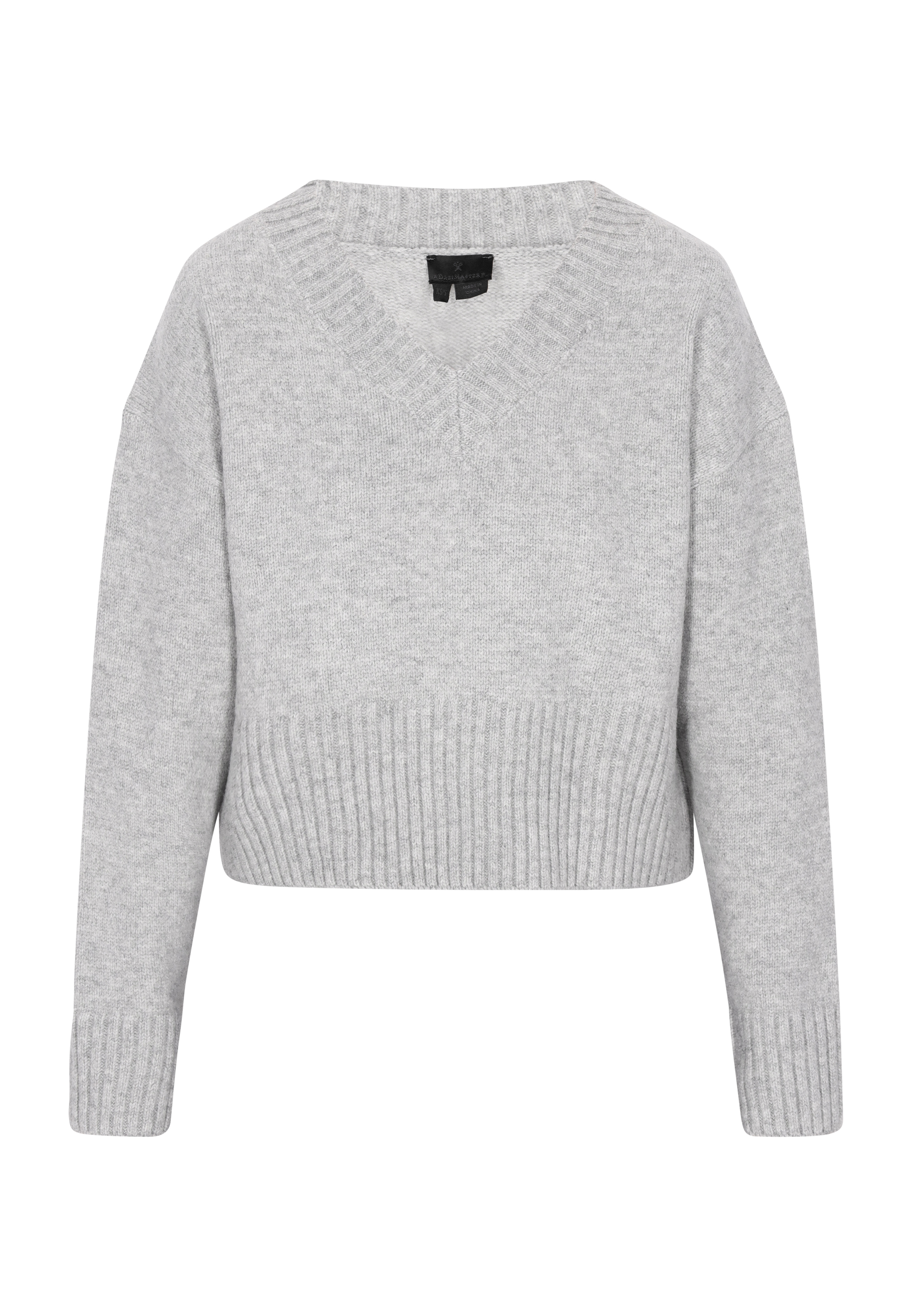 Thumbnail - Dreimaster Pullover Damen Grau Melange