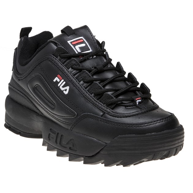 Shop Voor Fila Disruptor Ii Premium Zwarte/Witte/Fila Rode Trainers