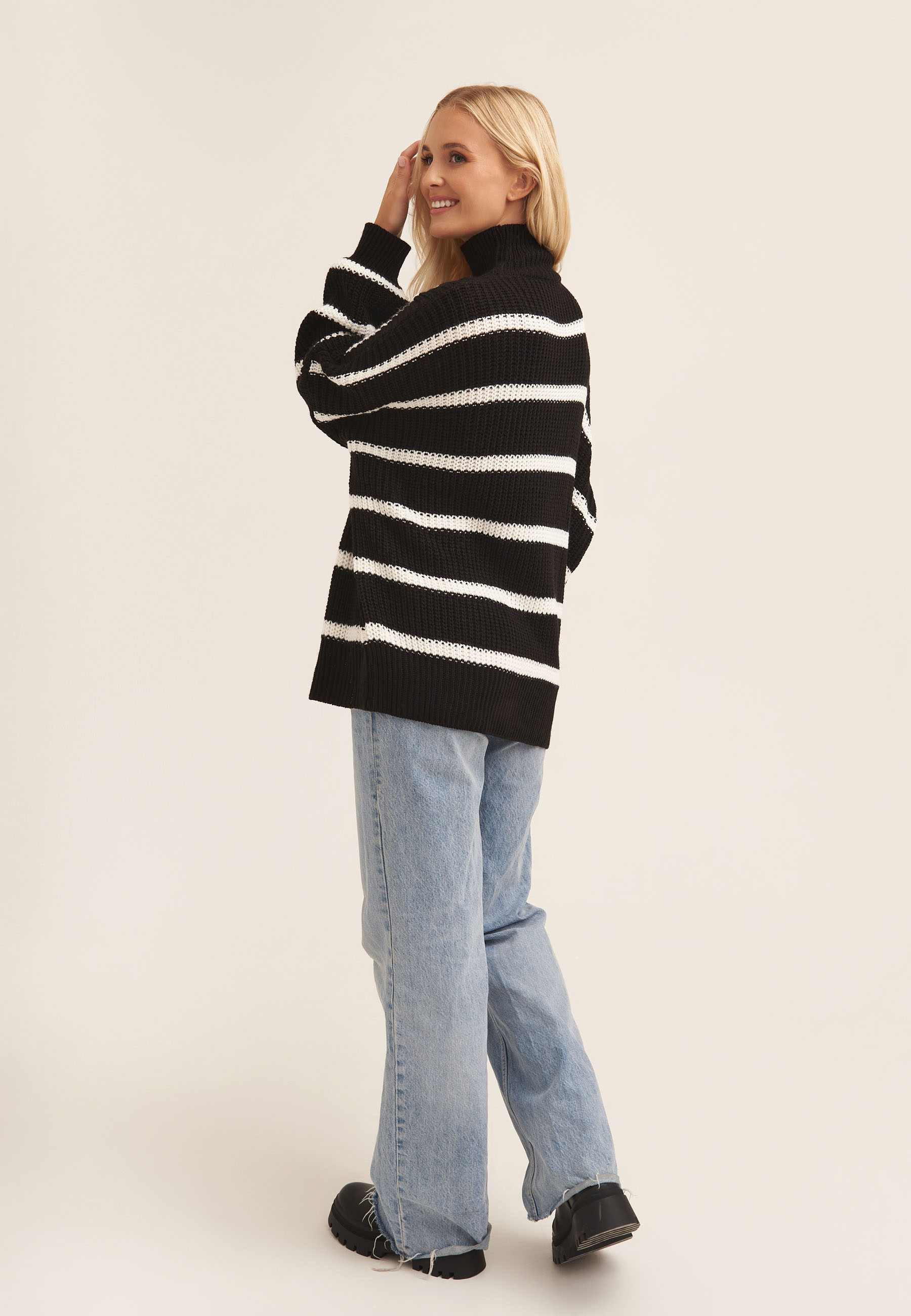 Gini London Chunky stickad tröja med hög hals dam – bild 2