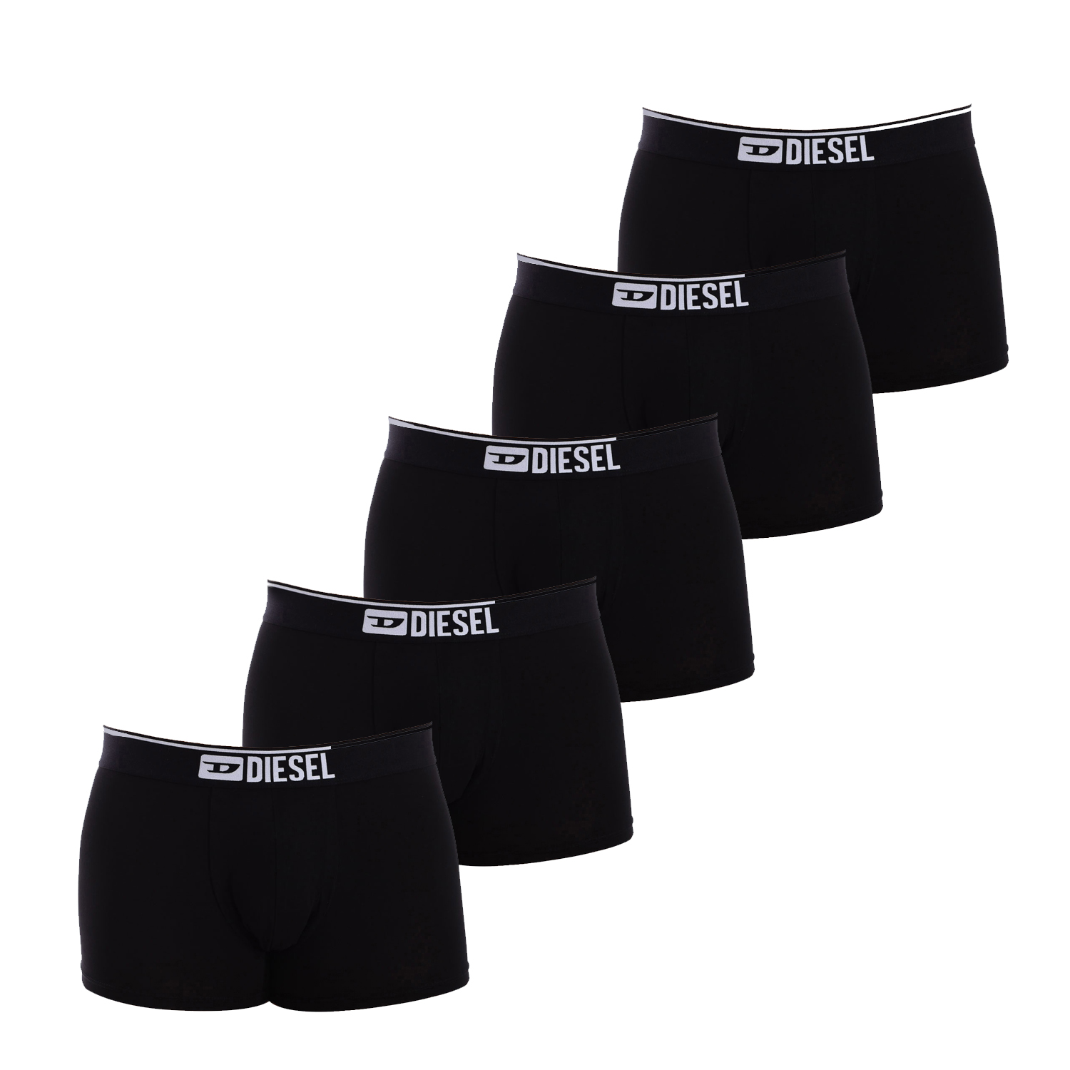 Diesel Mannelijk Zwart 5Er-Pack Baumwoll-Stretch-Boxershorts Für Herren 00Suag-0Gdac