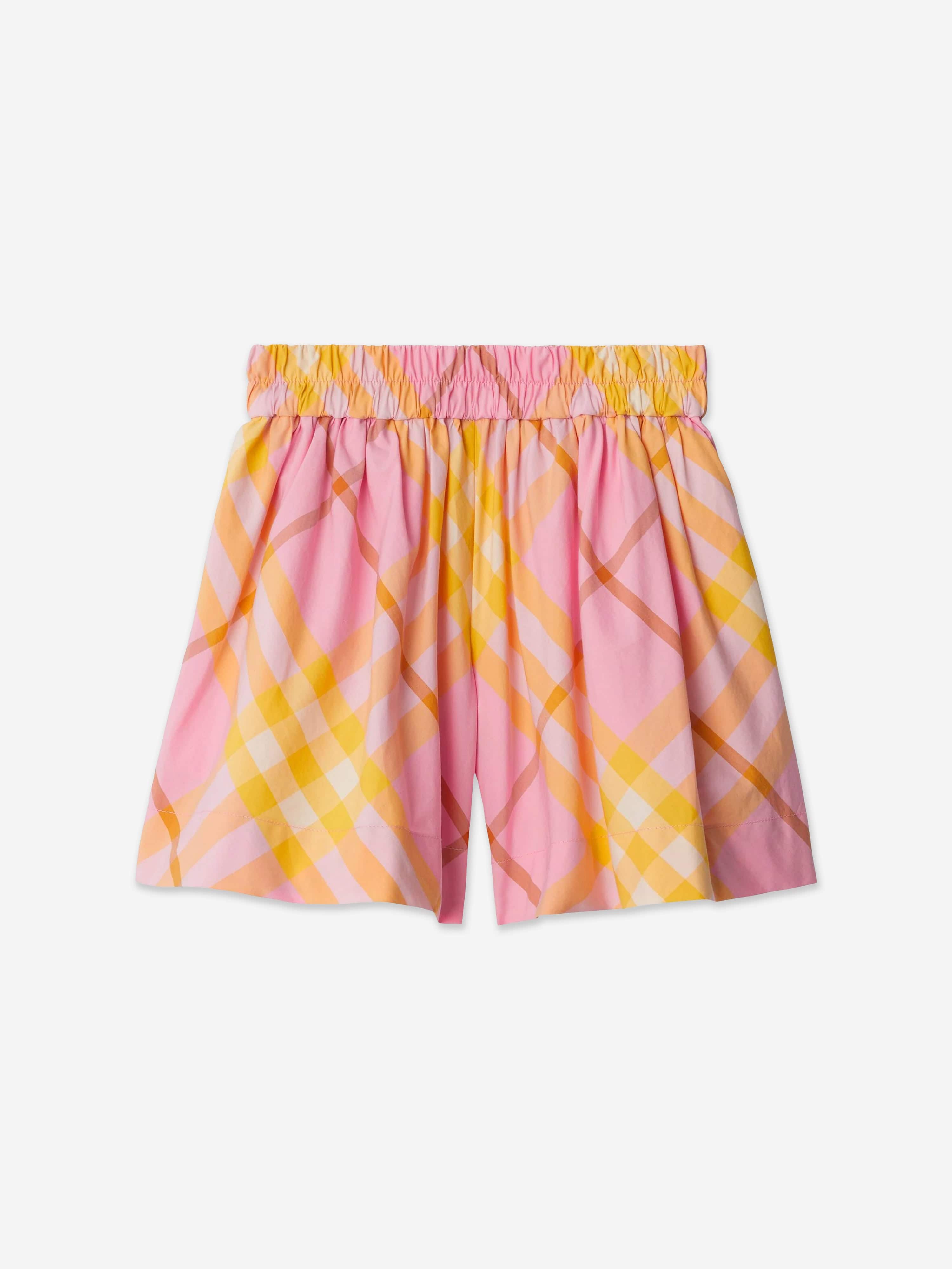 Burberry Meisjes Marcy Ruit Shorts in Roze