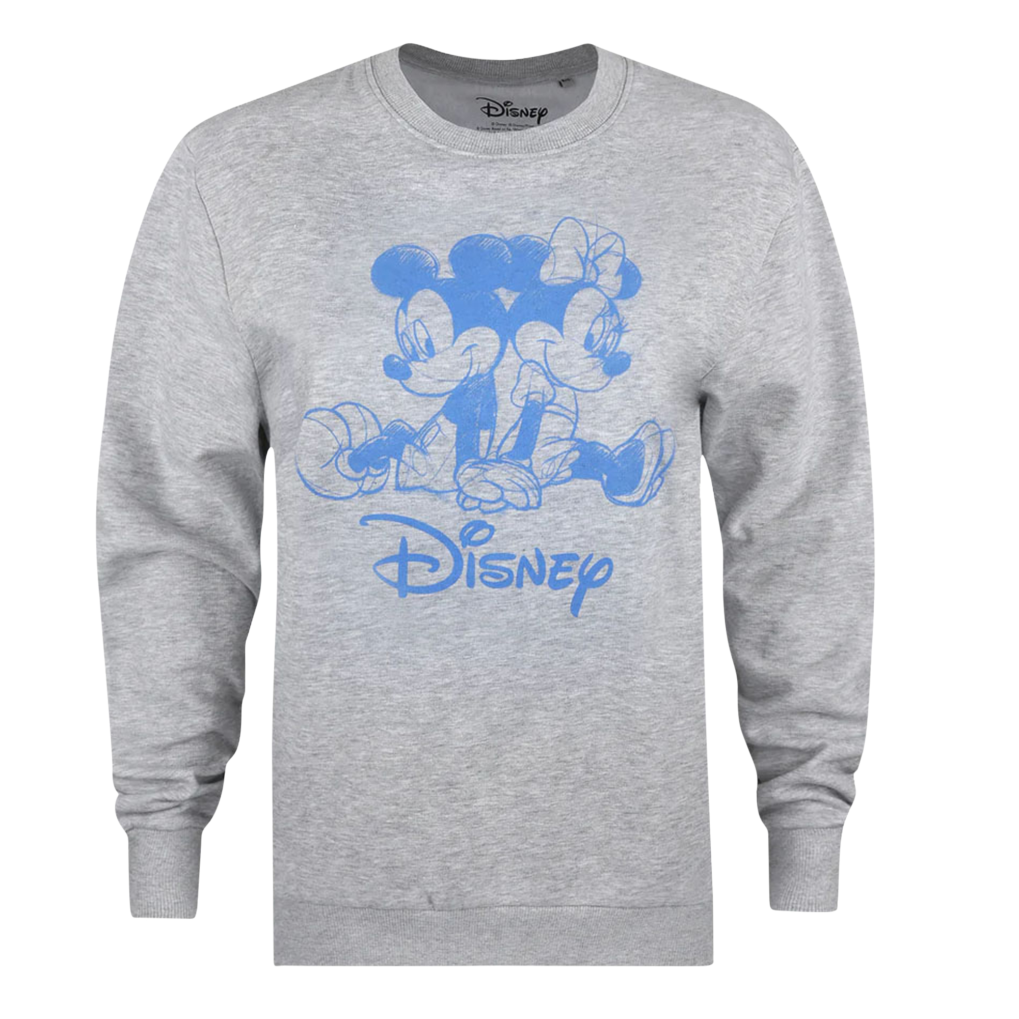 Womens/Ladies Mickey & Minnie Mouse Sketch Sweatshirt (Grey Heather)