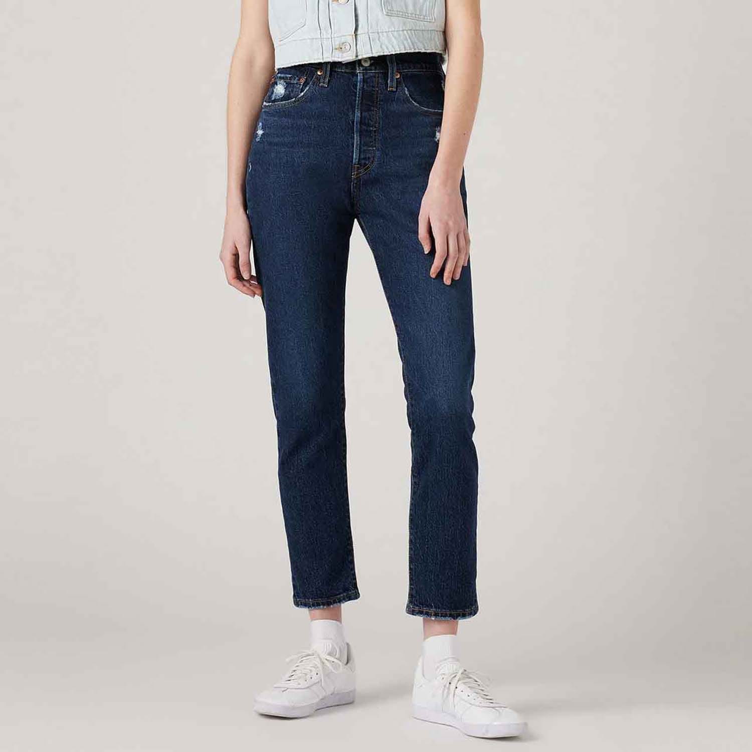 Levi's Womens Levis 501 Skinny Jeans in Dark Blue Cotton - Size 26W/30L