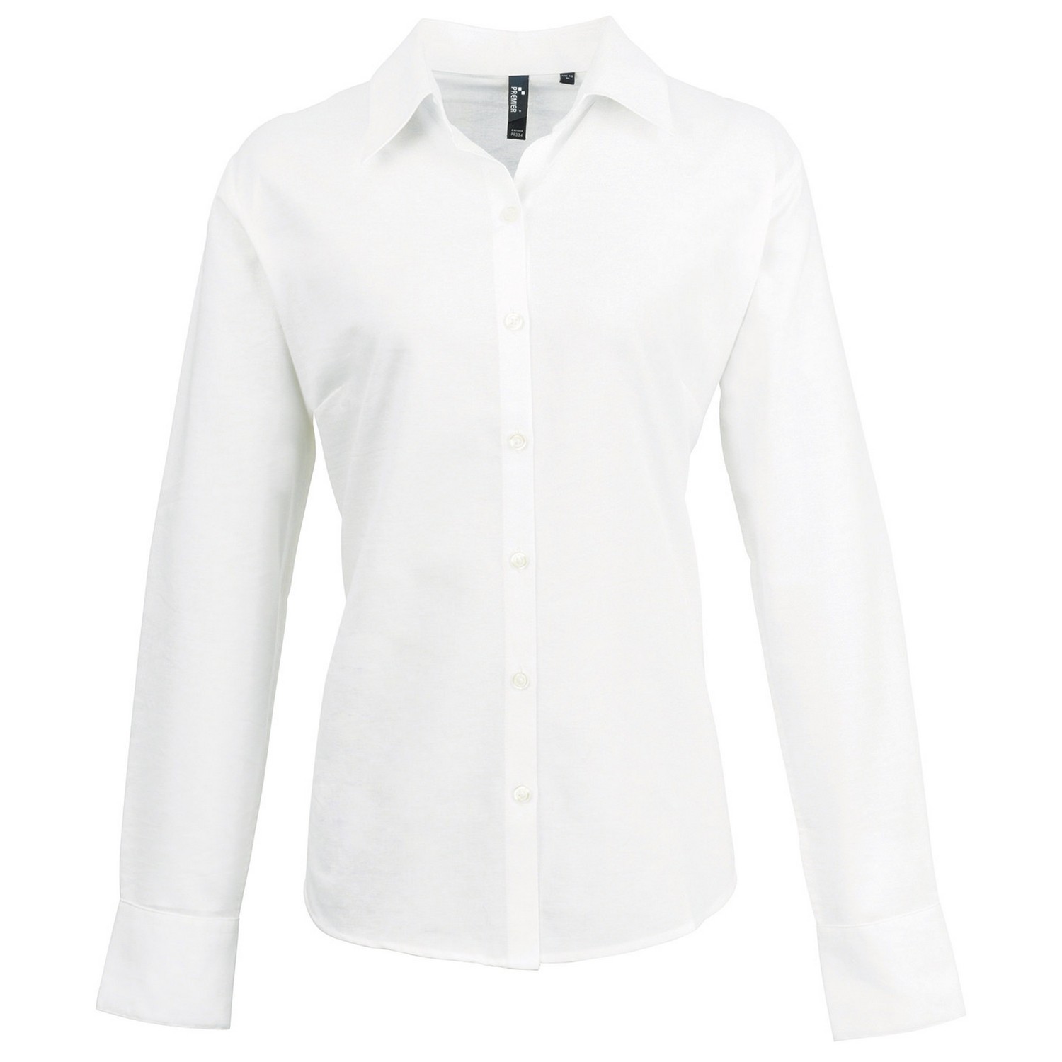 Premier Womens/Ladies Signature Pearlised Oxford Long-Sleeved Shirt (White) - Size 22 UK