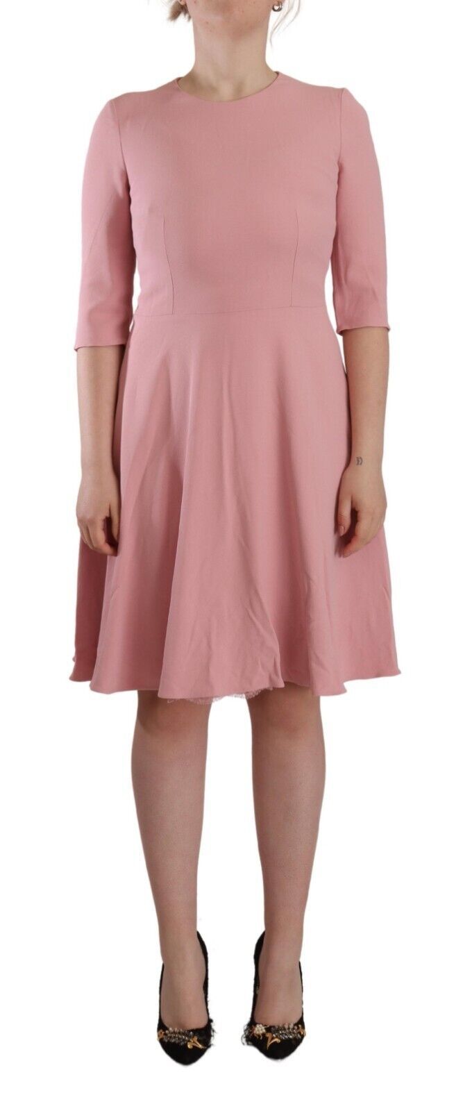 Dolce & Gabbana Pink 3/4 Sleeves Viscose Blend A-line Womens Dress – Size Large