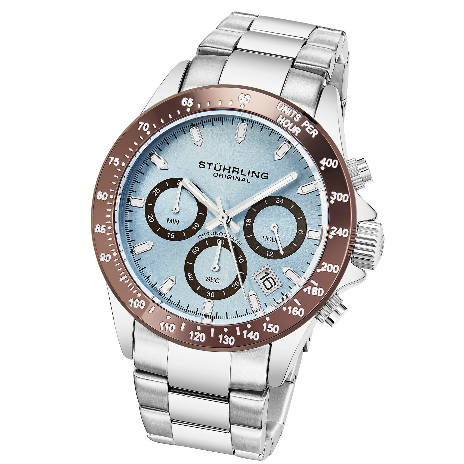 Stührling Ultima 3960 Quartz 42 mm kronograf analoga klockor herr – bild 2