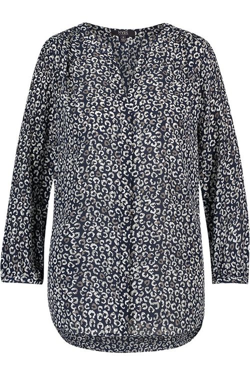 Biesenbluse mit Animal-Print | Toro-Kat