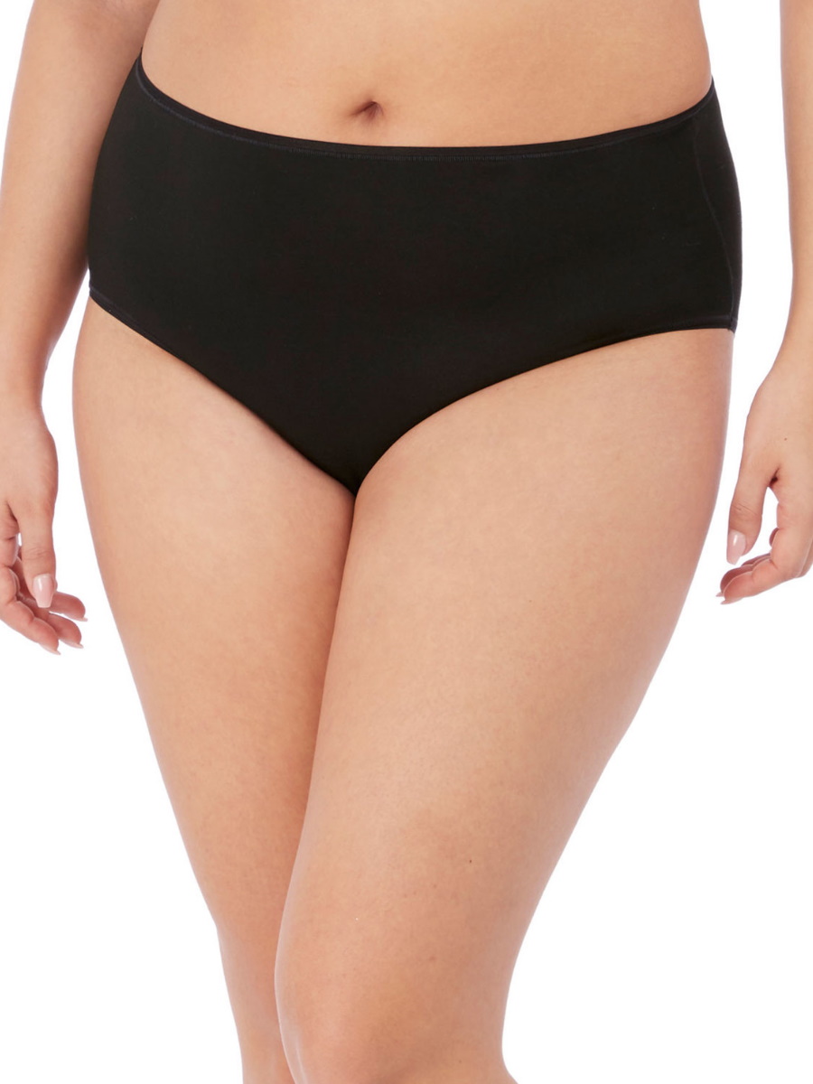 Elomi Womens Smooth Full Brief - Black polyamide - Size XL/2XL