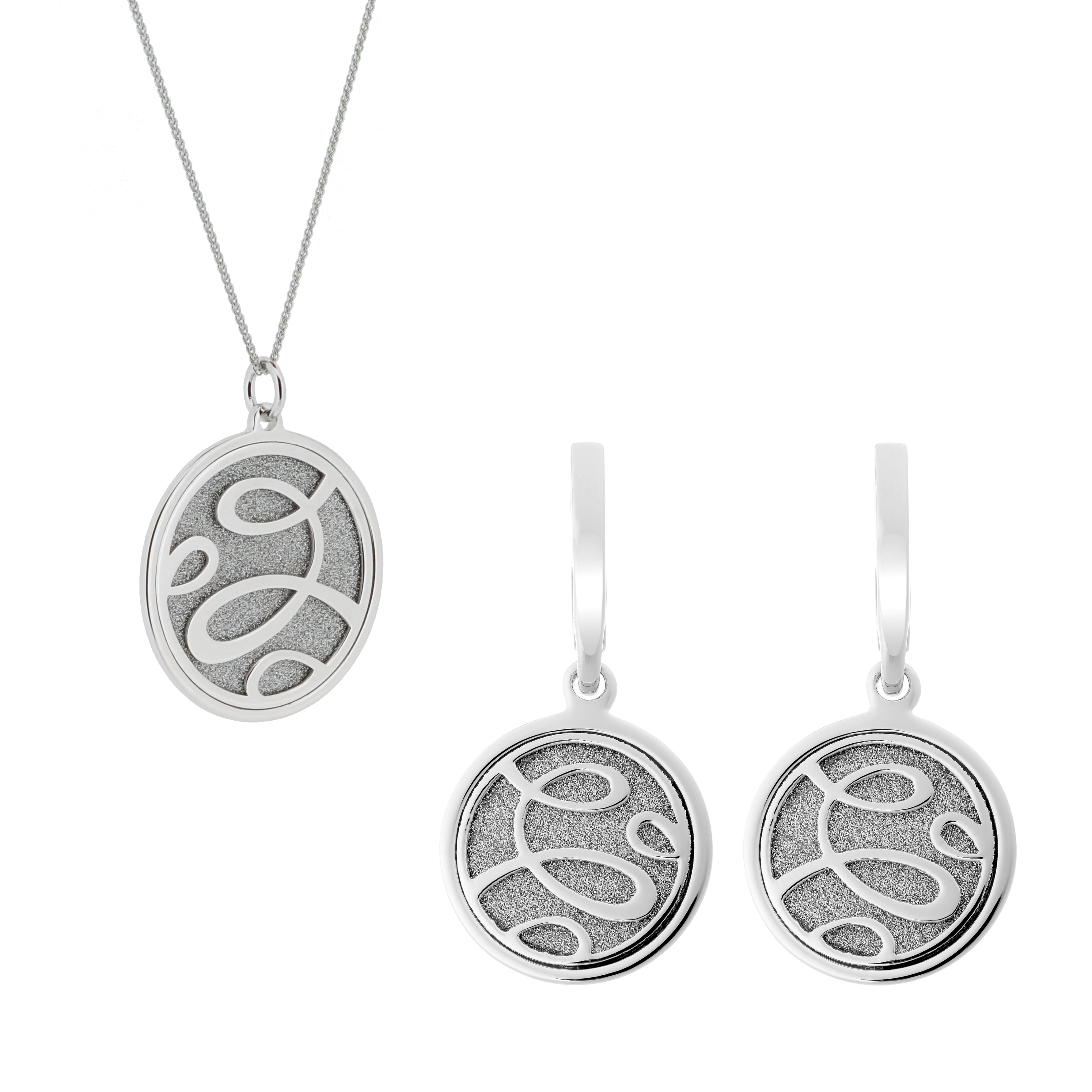 Orphelia 'Serena' Damen 925 Sterling Silber Set: Kettenanhänger + Ohrringe - Silber SET-7096