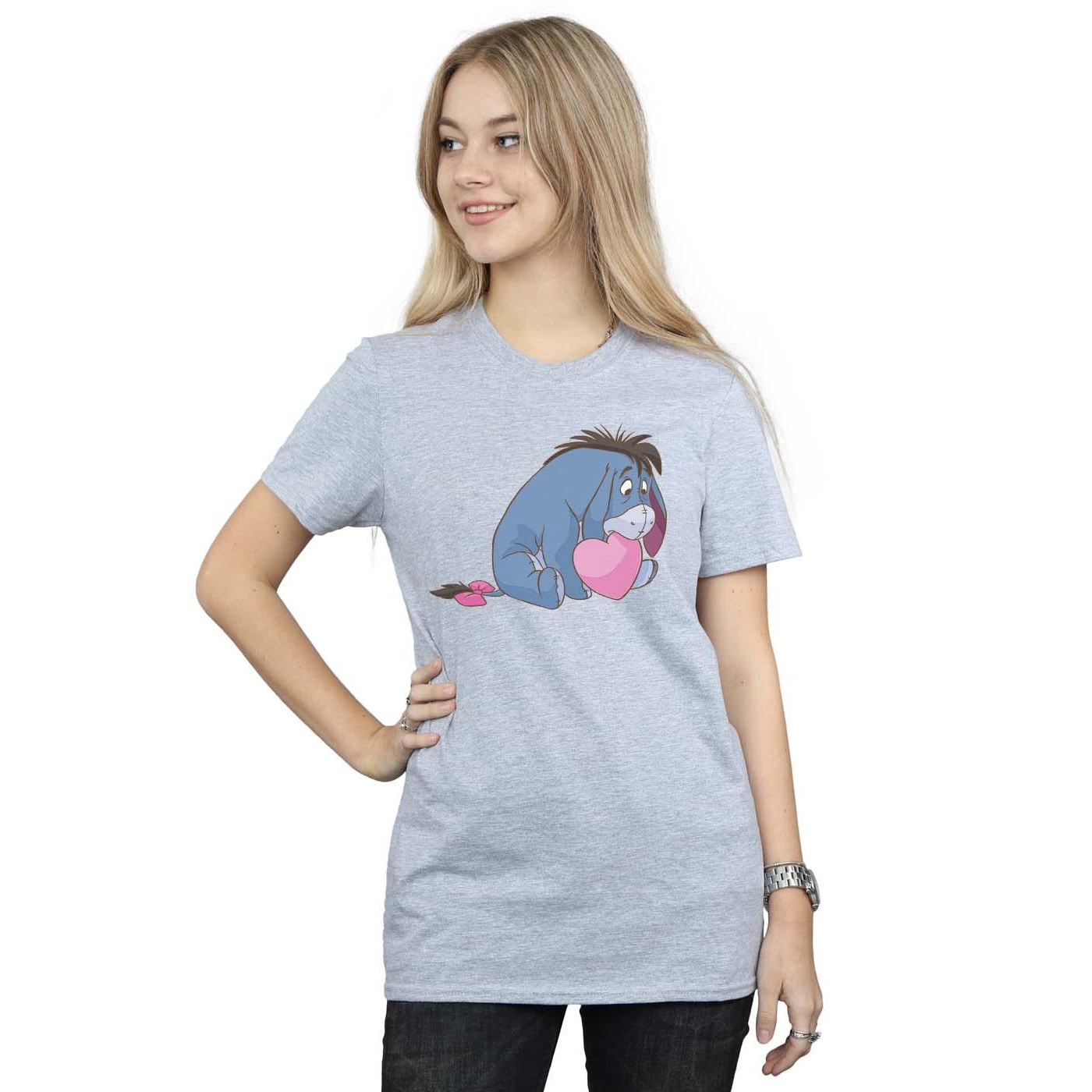 Disney Womens/Ladies Winnie The Pooh Eeyore Mouth Cotton Boyfriend T-Shirt (Sports Grey) dam – bild 2