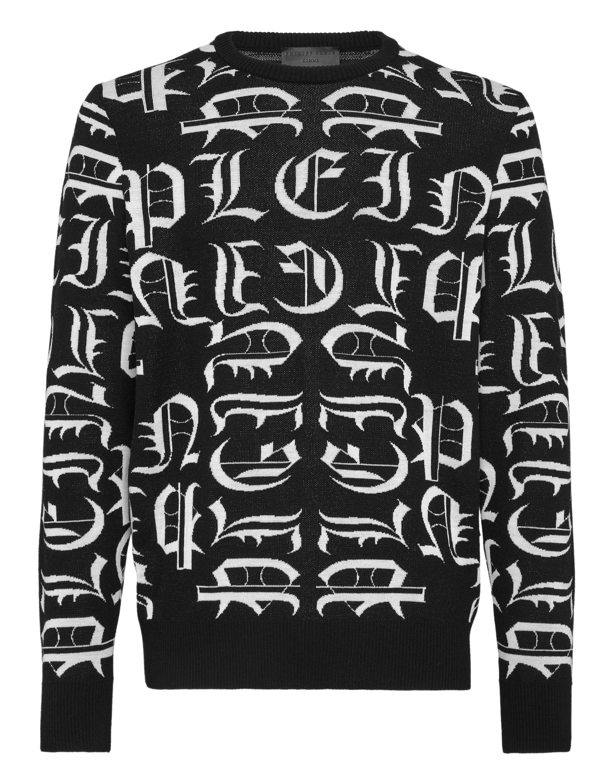 Philipp Plein Pullover Rund Hals Gotisk Plein stickade tröjor herr – bild 2