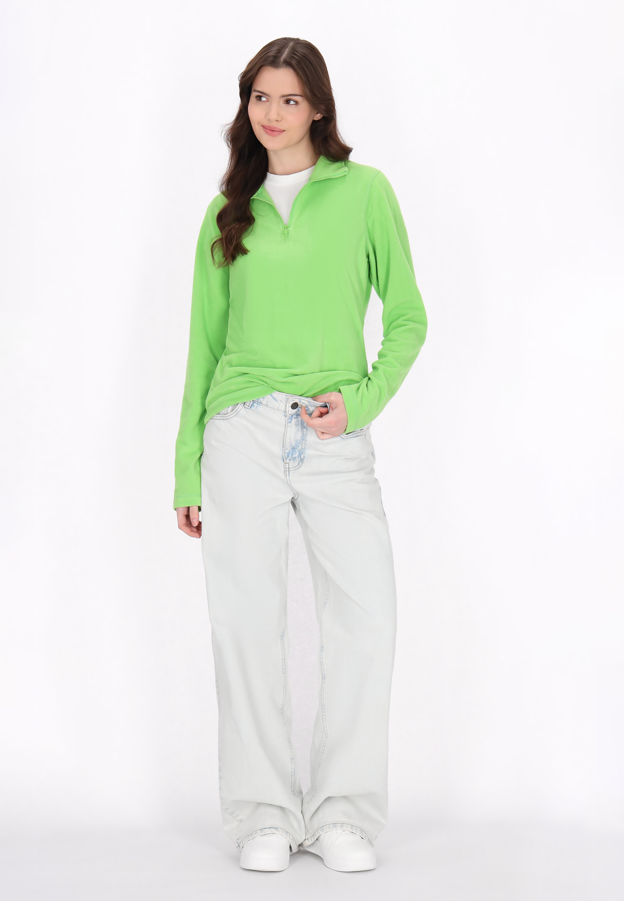 Thumbnail - Mymo Fleecepullover Damen grün