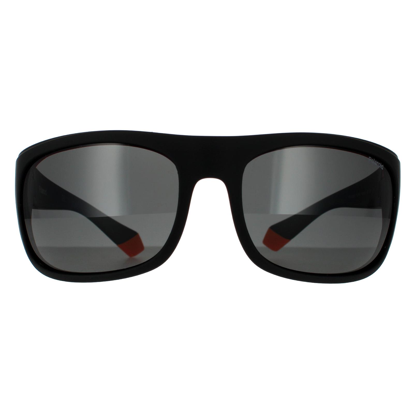 Thumbnail - Polaroid Wrap Mens Schwarz Orange Grau Polarisierte Sonnenbrille