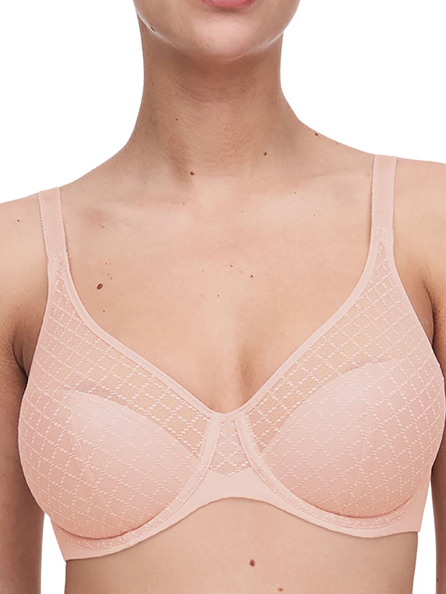 Chantelle Womens Norah Chic Covering Moulded Bra - Pink Polyamide - Size 36E