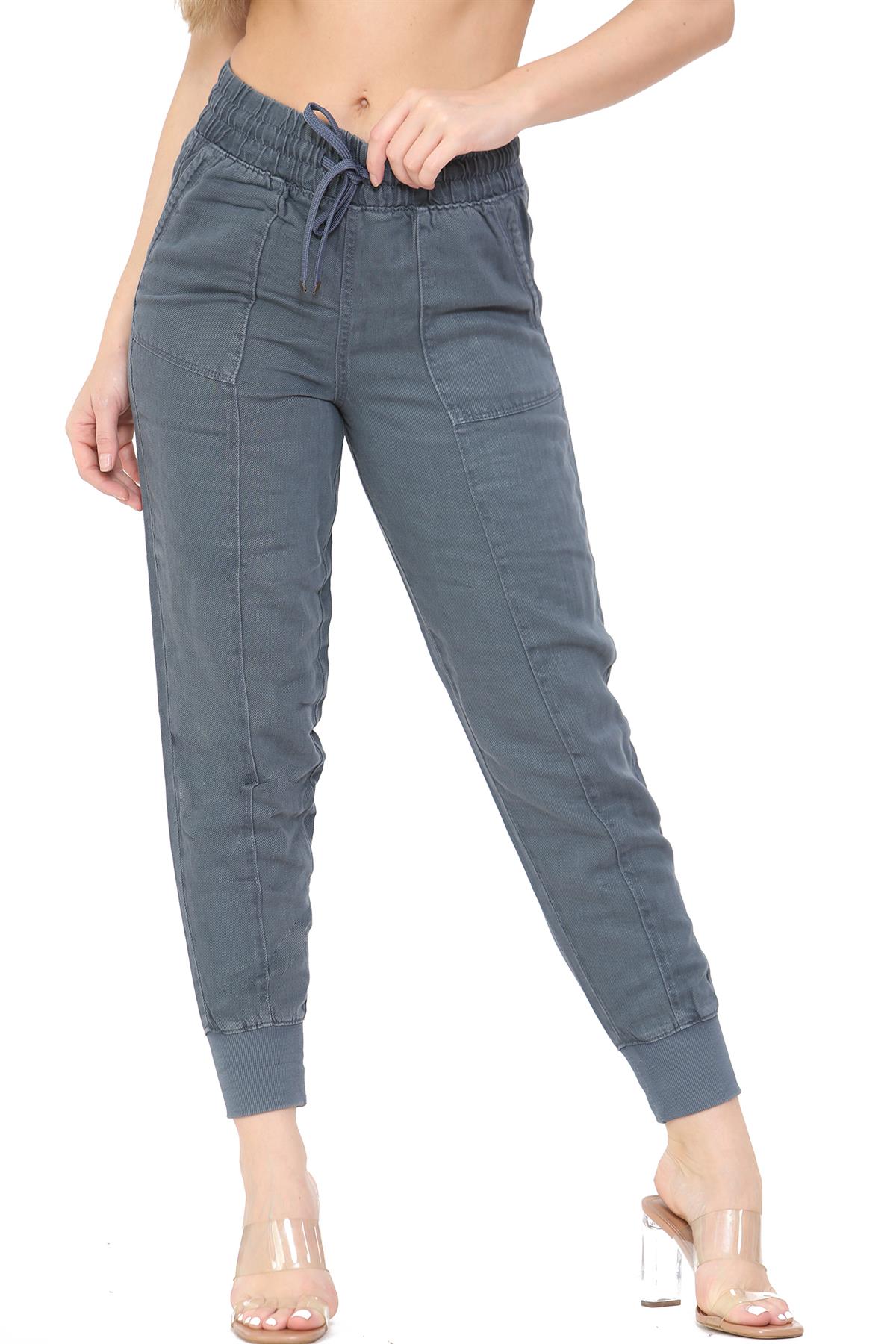 Thumbnail - EX M&S Womens Leinenhose mit Bündchen Airforce Blue
