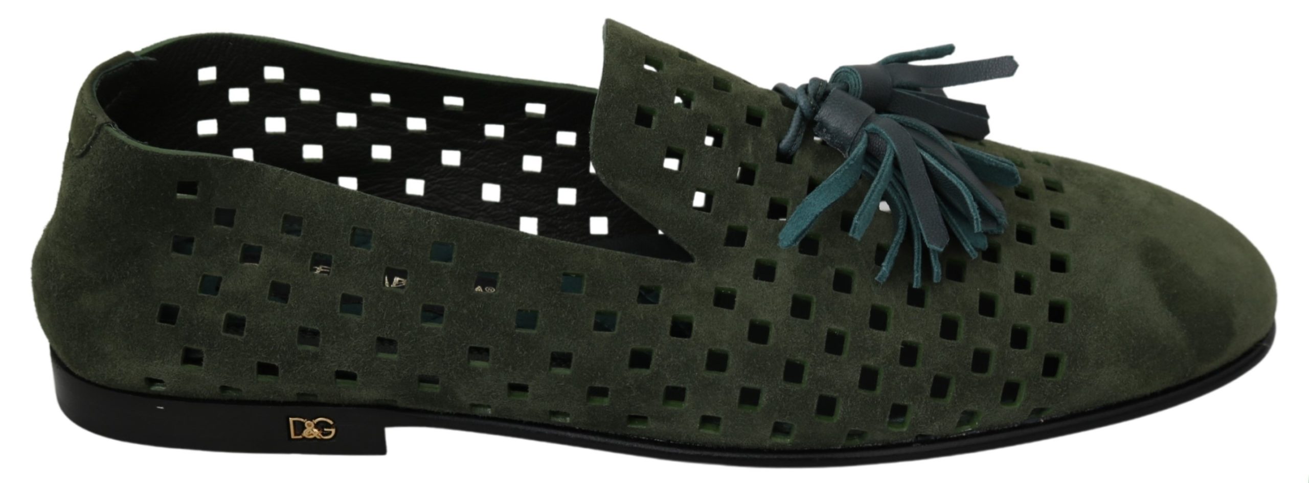 Thumbnail - Dolce & Gabbana Hommes Daim Vert Chaussons Mocassins Respirants Chaussures
