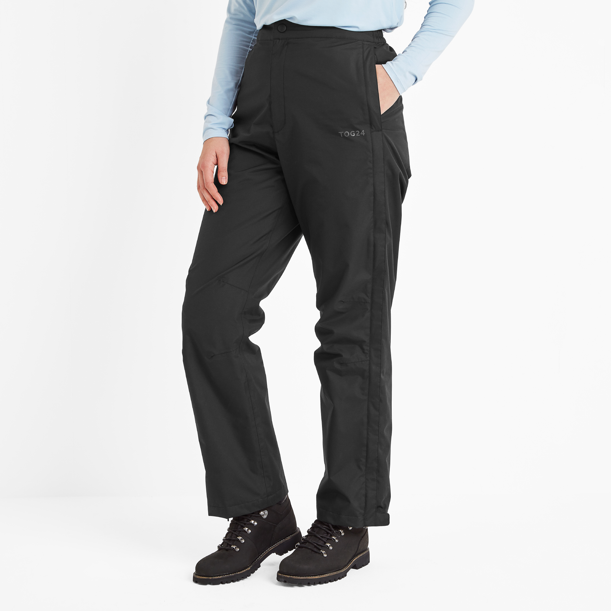 TOG24 Wigton Womens Waterproof Trousers Black Polyamide - Size 12 Short