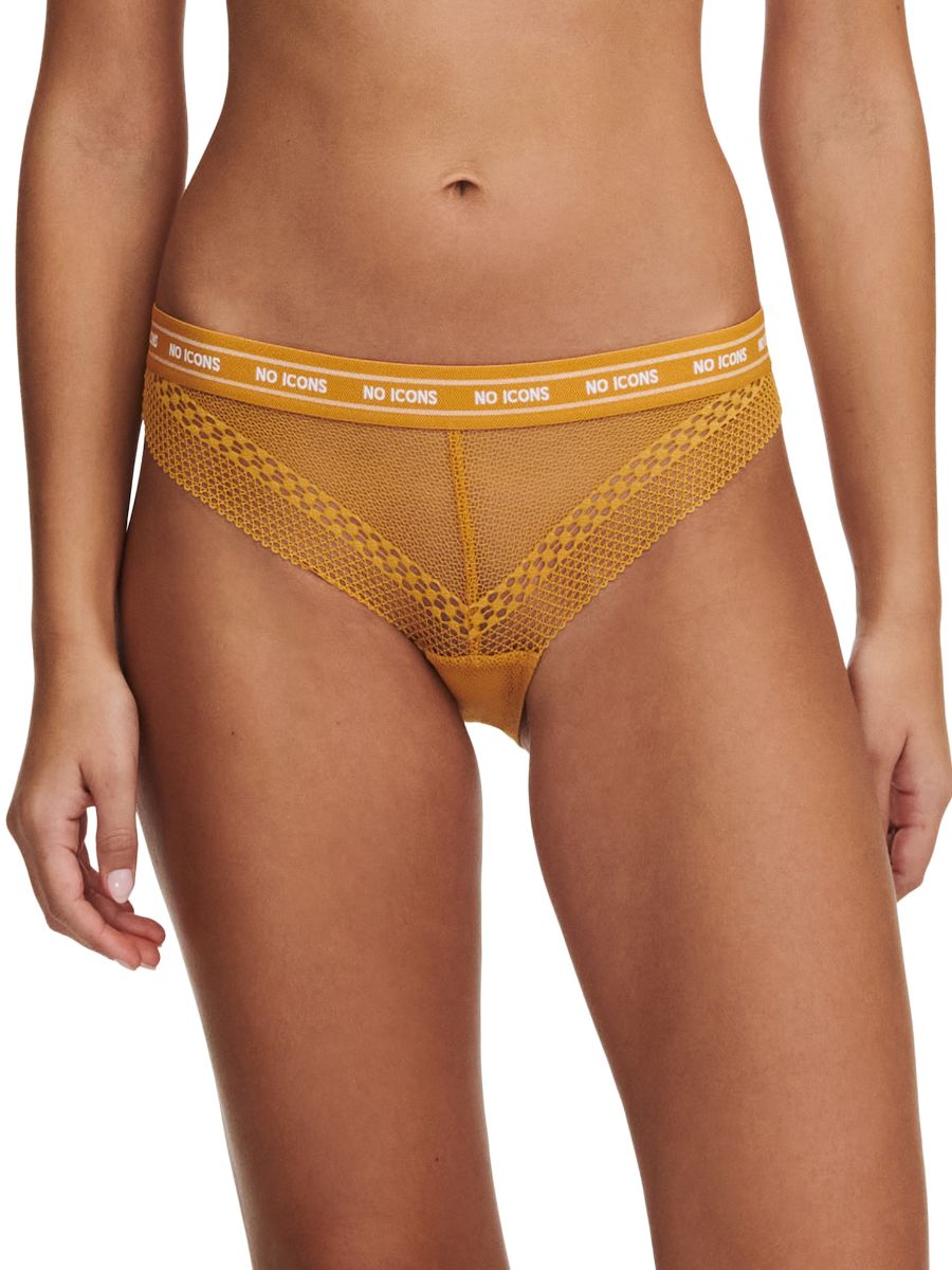 Chantelle Womens No Icons Brief – Orange Nylon – Size Small